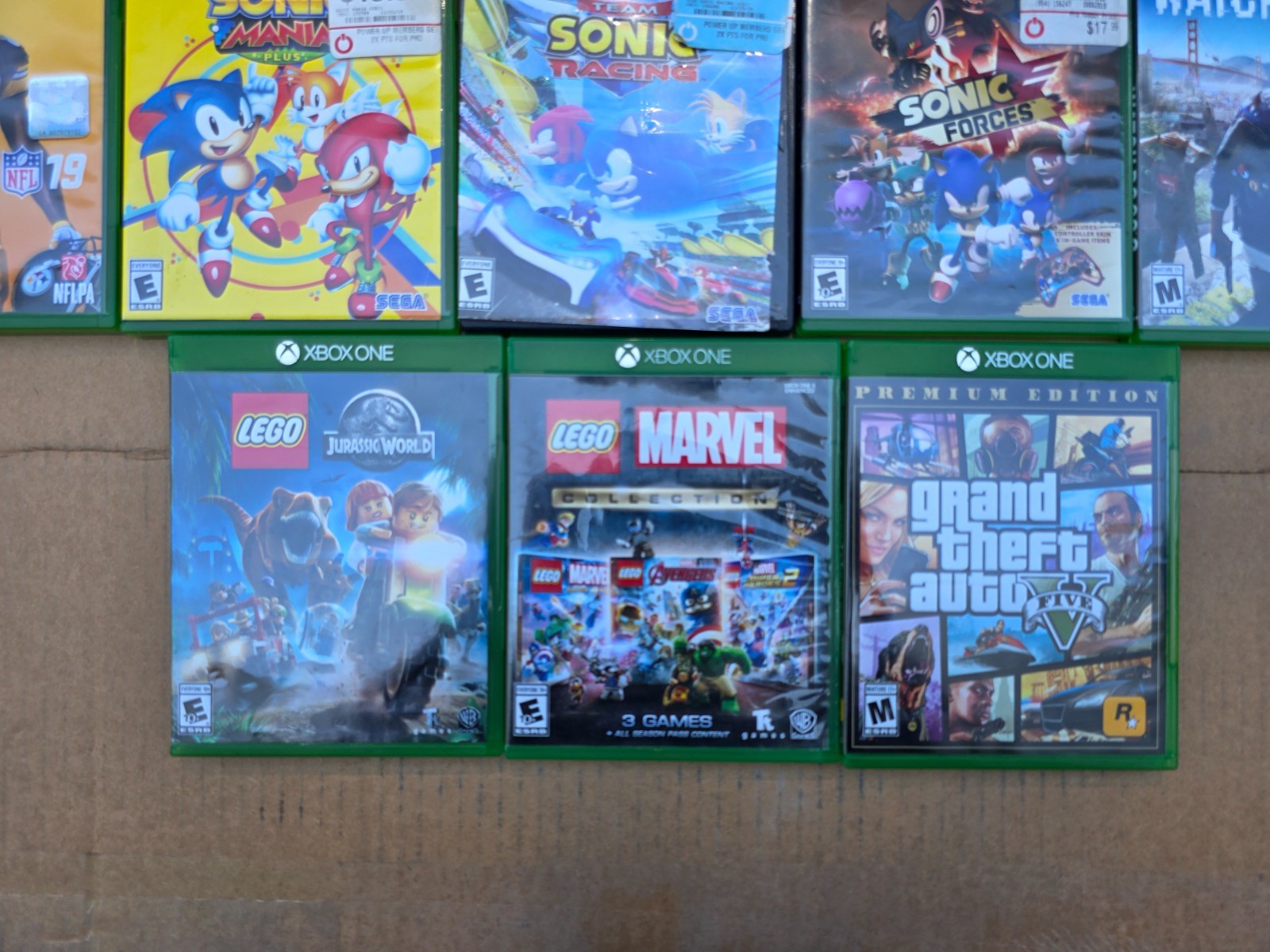 Xbox One Game Lot 14 Bundle GTA V Premium Sonic Mania Plus Forza 5 Watch Dogs 2
