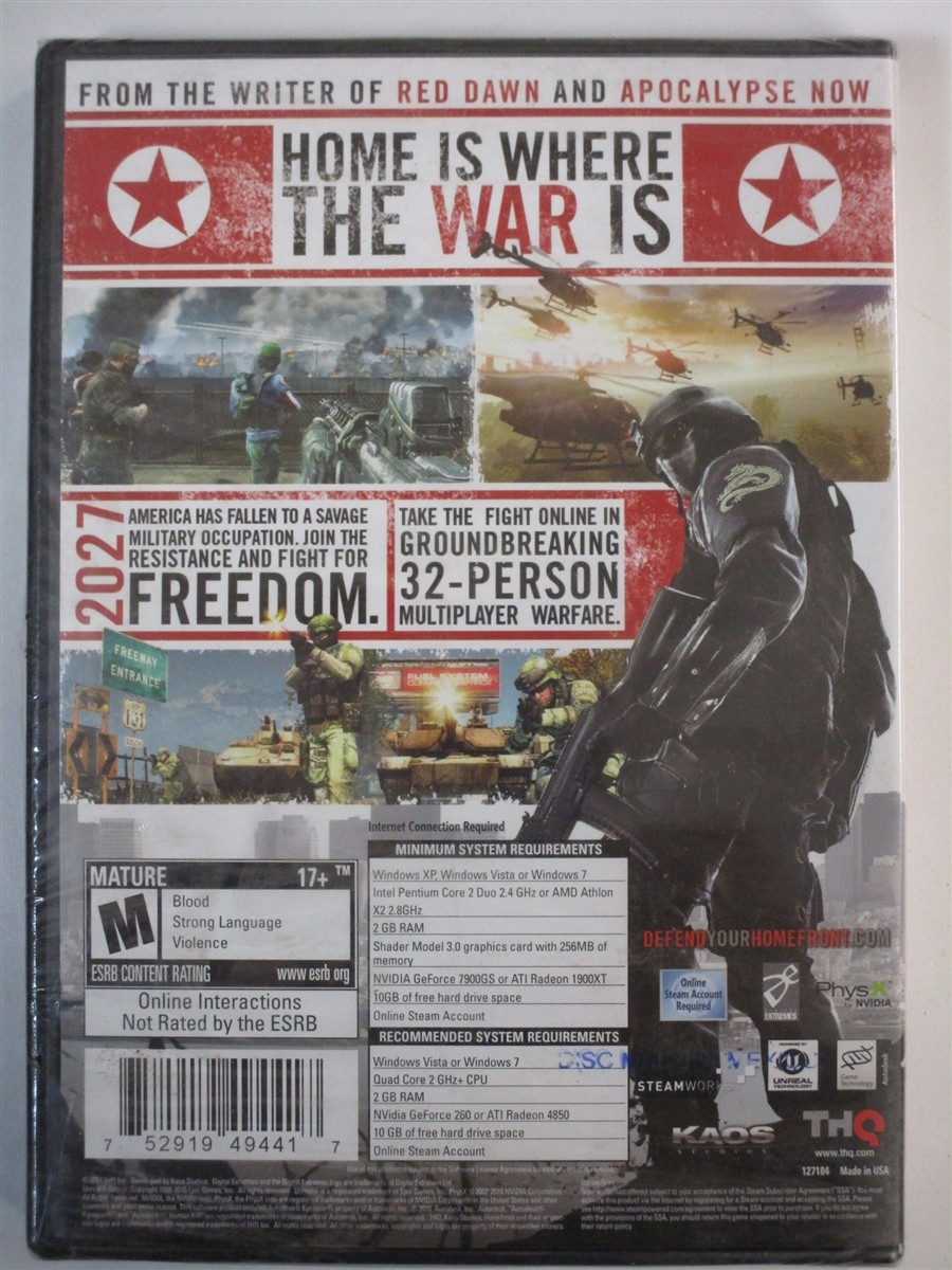 Video Game PC Homefront NEW SEALED