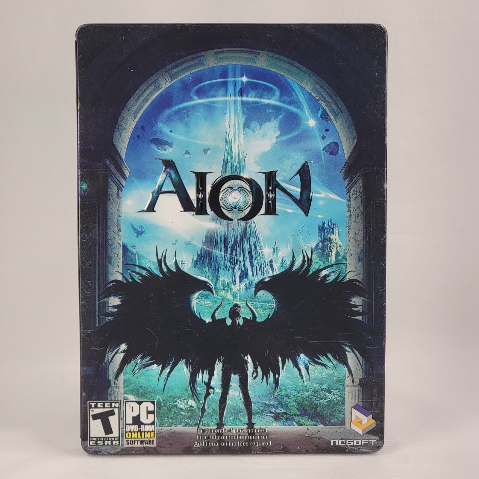 Aion PC DVD-ROM Game Steelbook Case CIB Complete Manual 2 Disc RPG Video Gaming