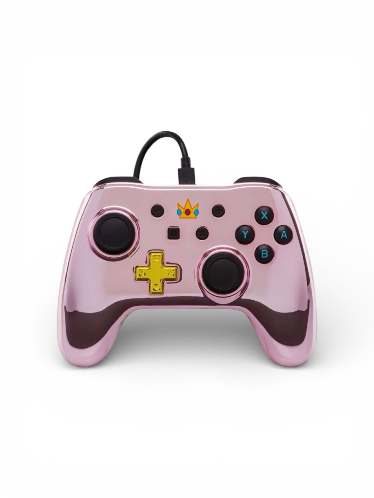 Power A Nintendo Switch Wired Controller Super Mario Princess Peach Chrome Pink
