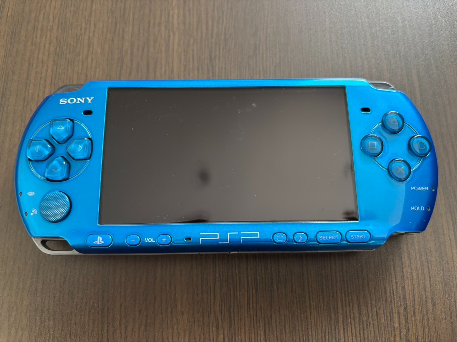 Sony PSP 3000 Vibrant Blue Console & USB charging cable – Tested [Good]