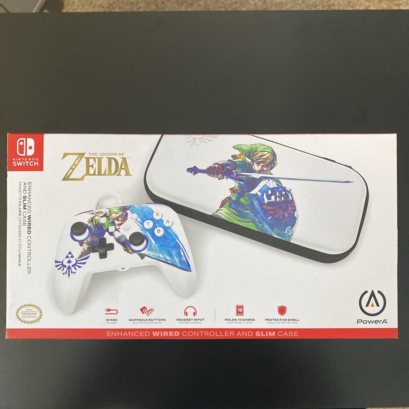 LEGENDS OF ZELDA Enhanced Wired Controller & Slim Case NINTENDO SWITCH Factory!