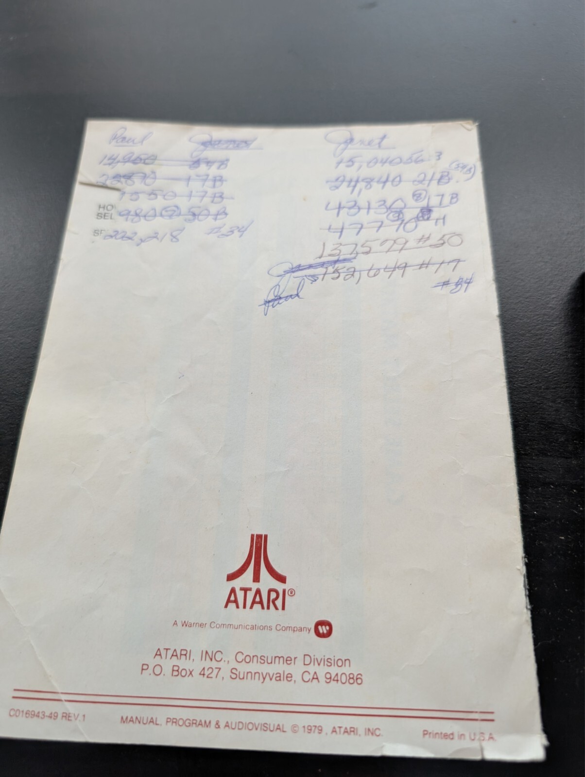 Asteroids (Atari 2600, 1981) NO BOX