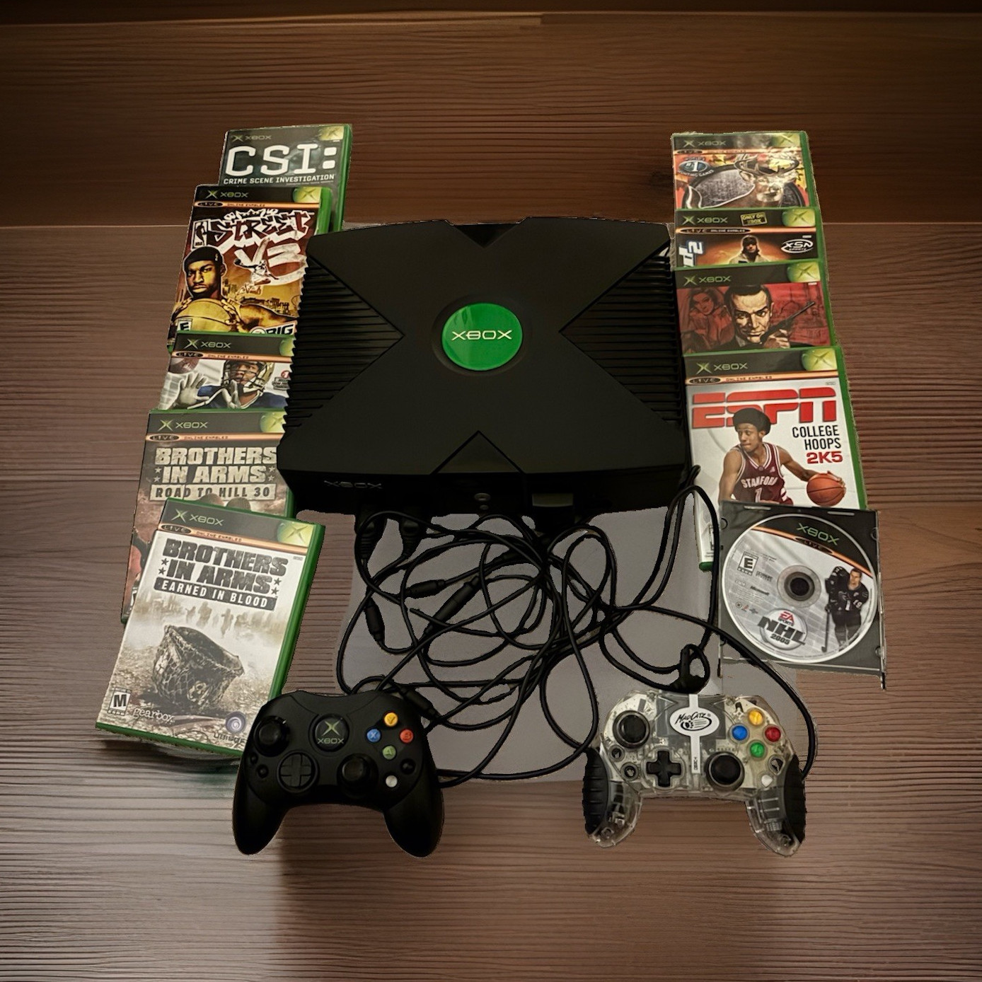 Microsoft Xbox Original Console Bundle w/ 2 Controllers & Assorted Games