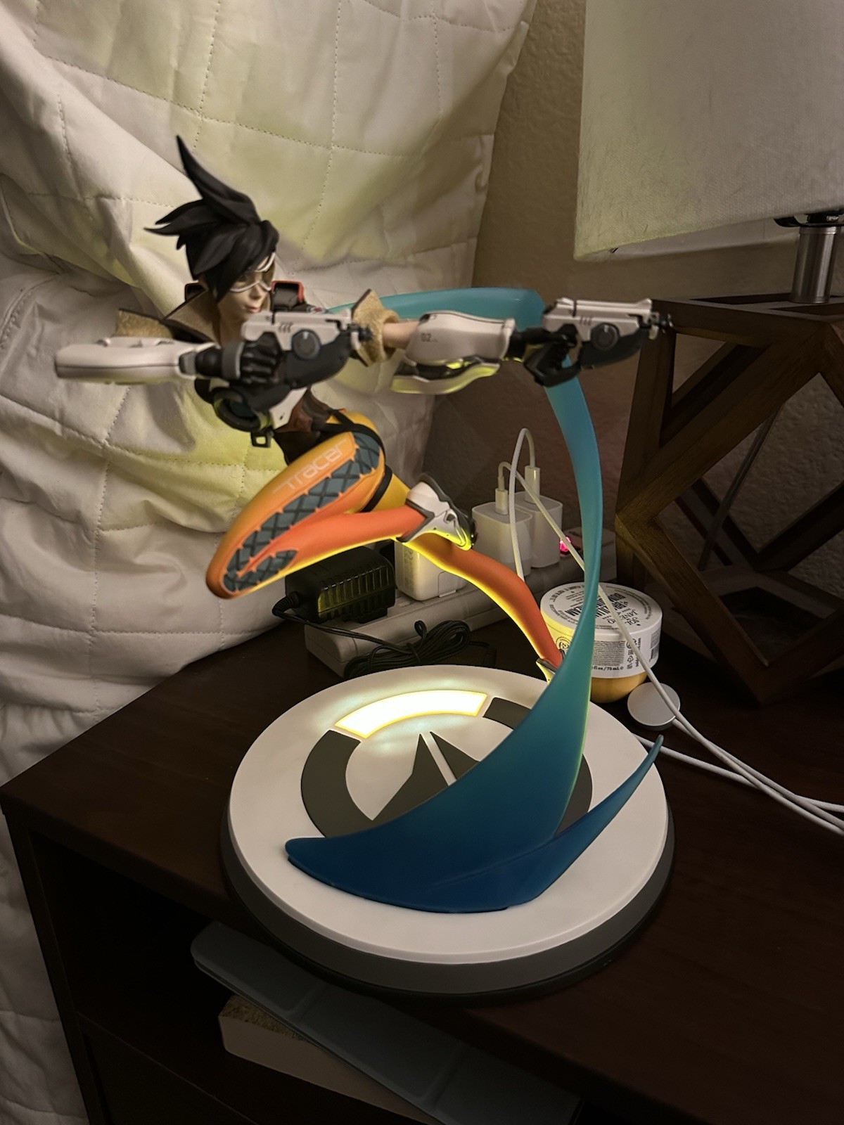 Overwatch Tracer Statue Figure Light-Up Base with Box first run model