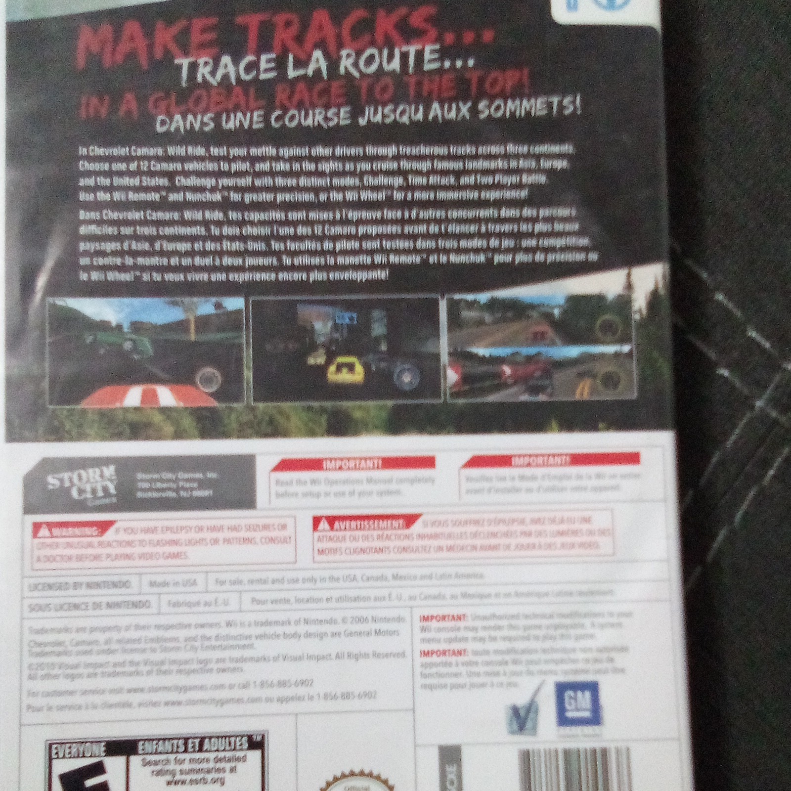 chevrolet camaro wild ride nintendo wii storm city manual multiplayer racing