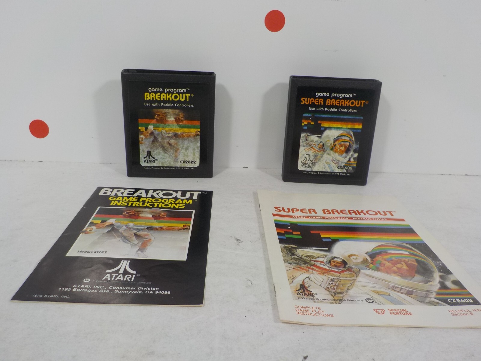 N A129 Atari 2600 Game w/ Manual Lot Breakout & Super Breakout