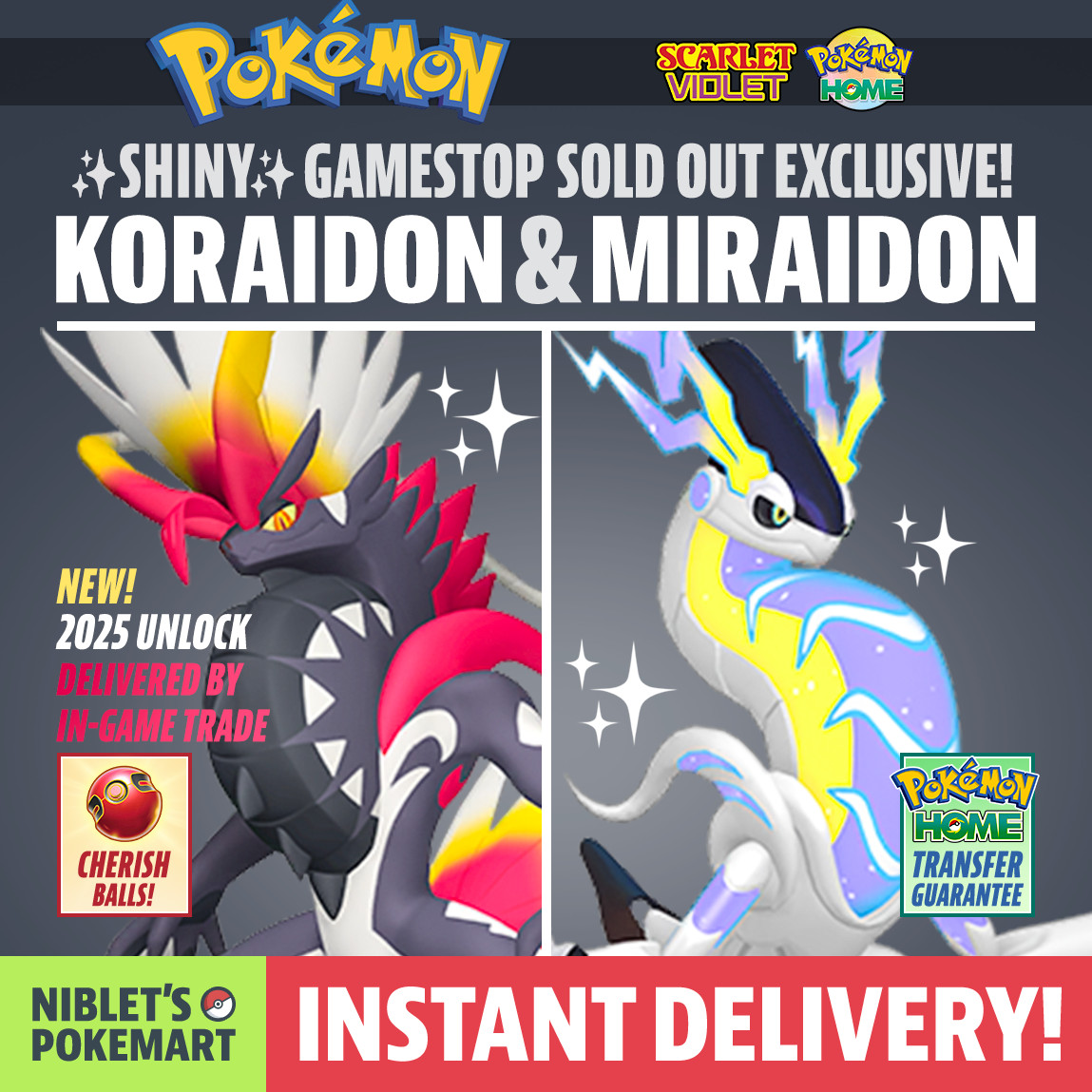 ✨ SHINY KORAIDON & MIRAIDON ✨ NEW 2025 Event Untouched! ✨ Pokemon Scarlet Violet