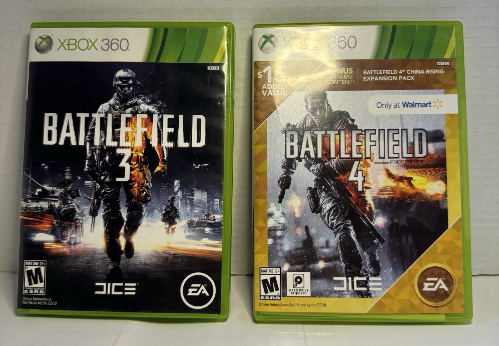 XBOX 360 Battle Field 3 & 4 (w/ Bonus In-Game Content On #4 Only) Video Games