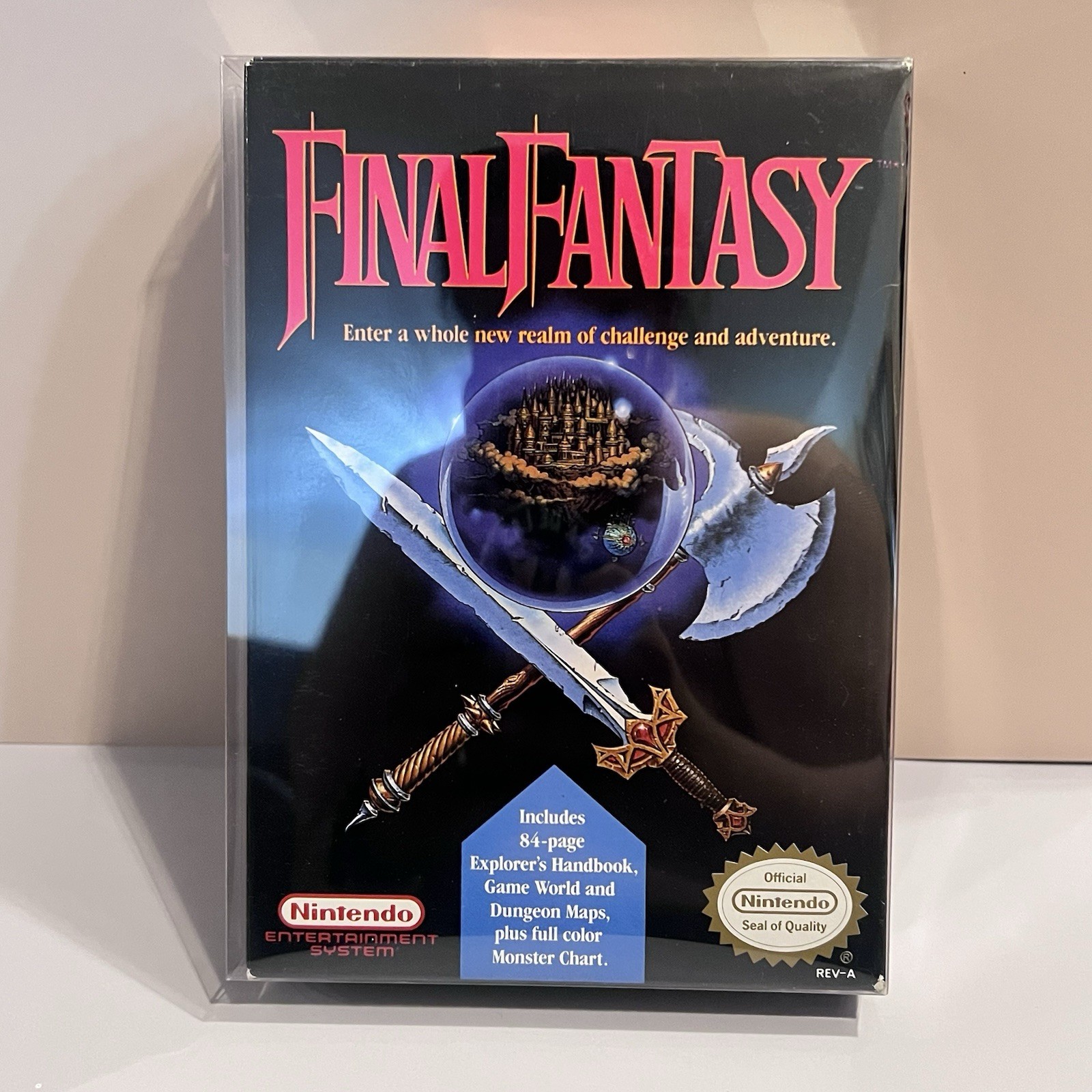 Nintendo Final Fantasy NES Manual World Map Monster Chart Dungeon Map Minty Box