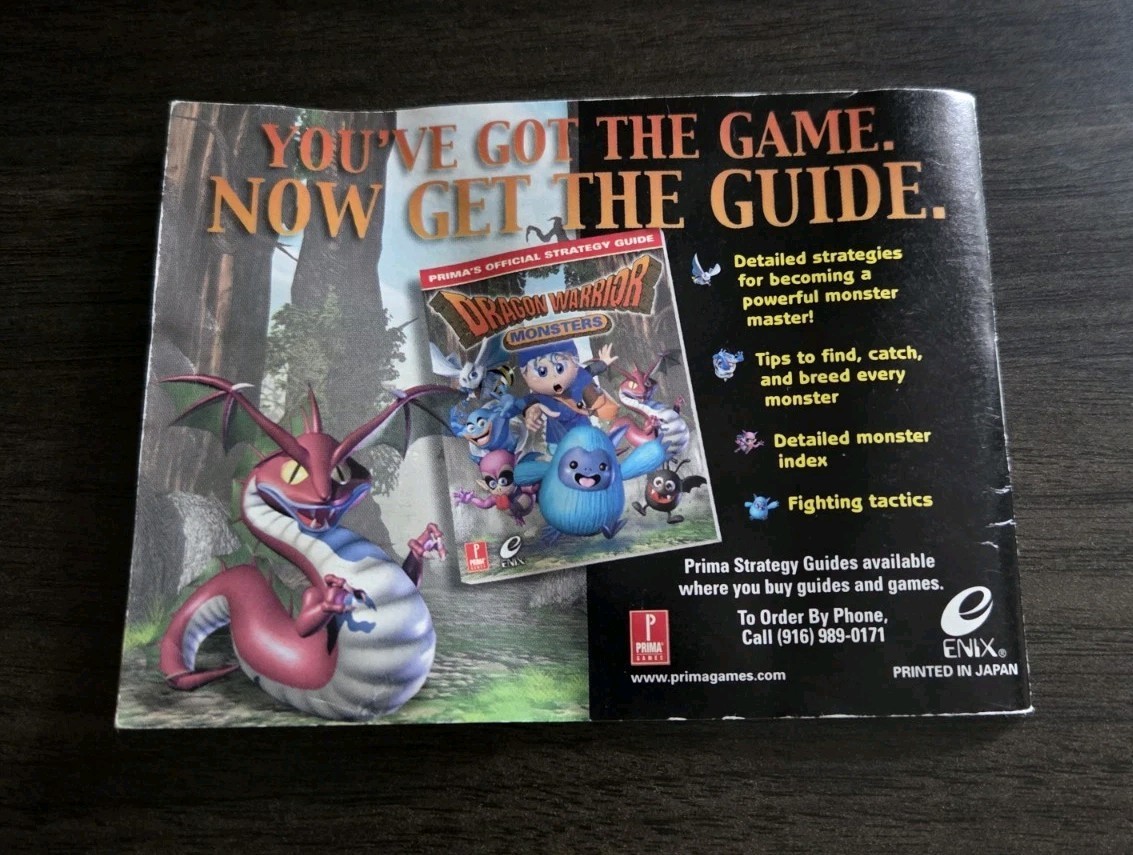 Dragon Warrior Monsters Nintendo Game Boy Color Instruction Manual Booklet Only