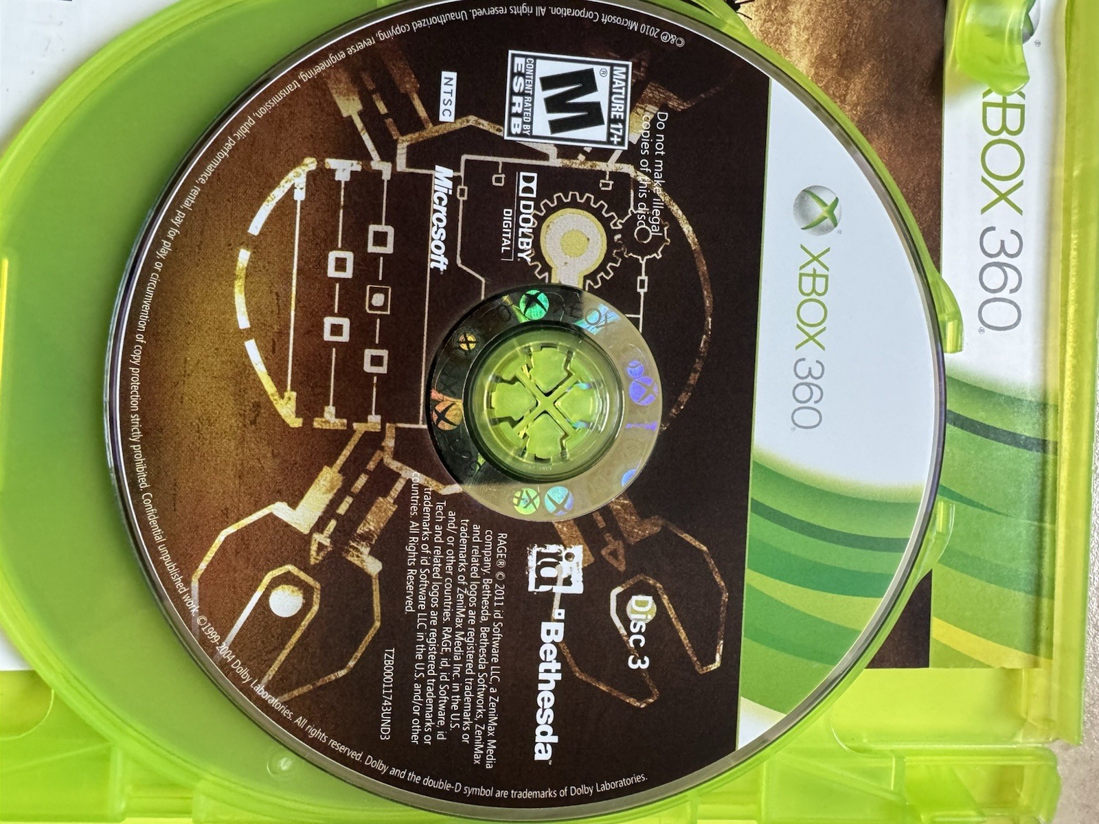Rage (Microsoft Xbox 360, 2011) Complete CIB Tested And Working Free Shipping!