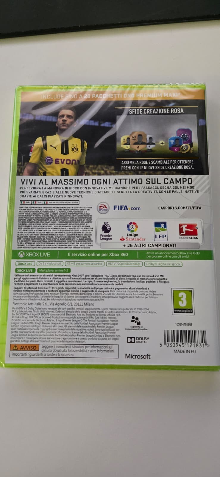 FIFA 17 Xbox 360 Deluxe Edition – Sealed Italian PAL ITALY with SIAE Stamp