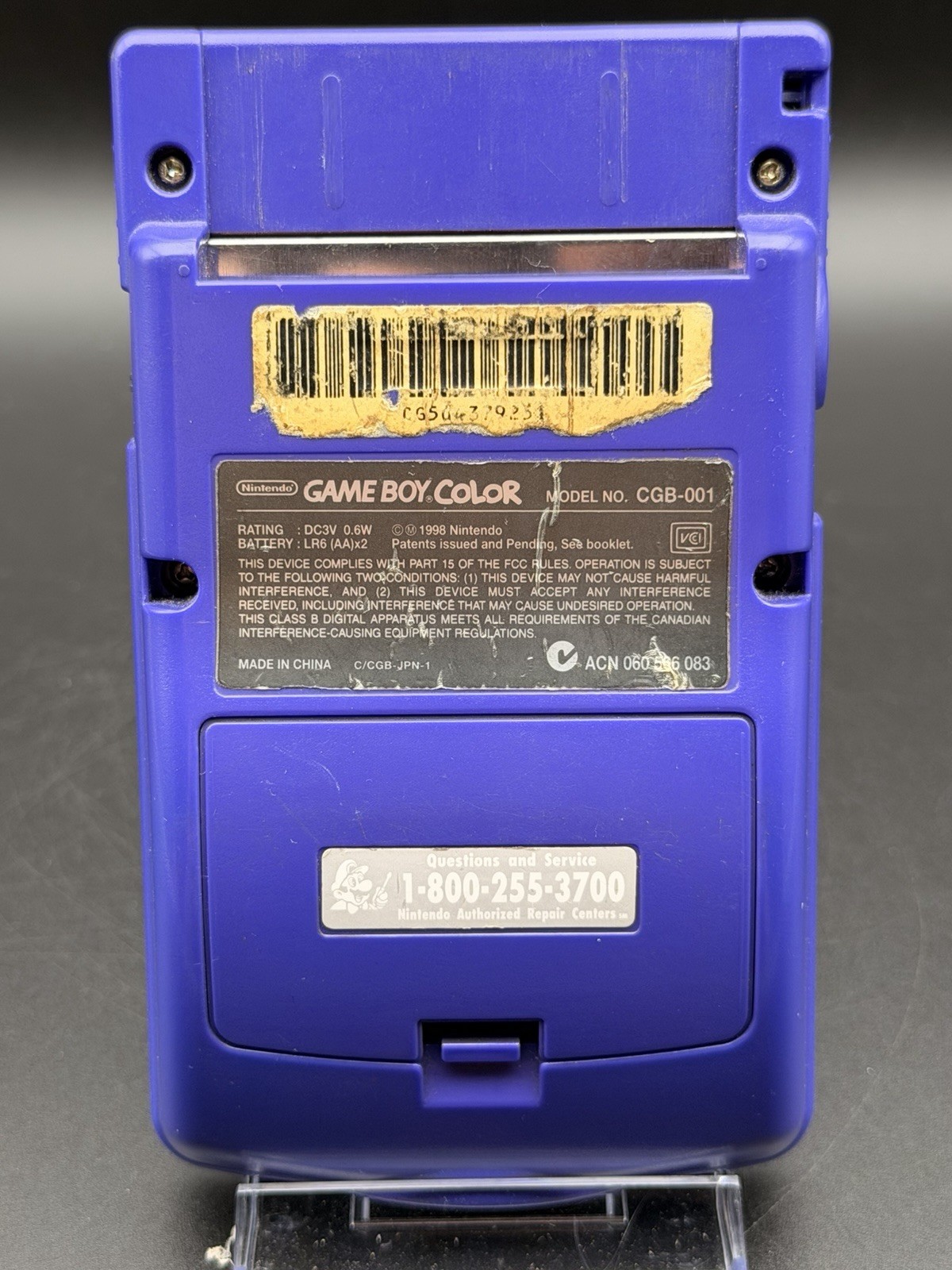 Nintendo CGB-001 GameBoy Color Handheld Gaming Console – Purple – Tested