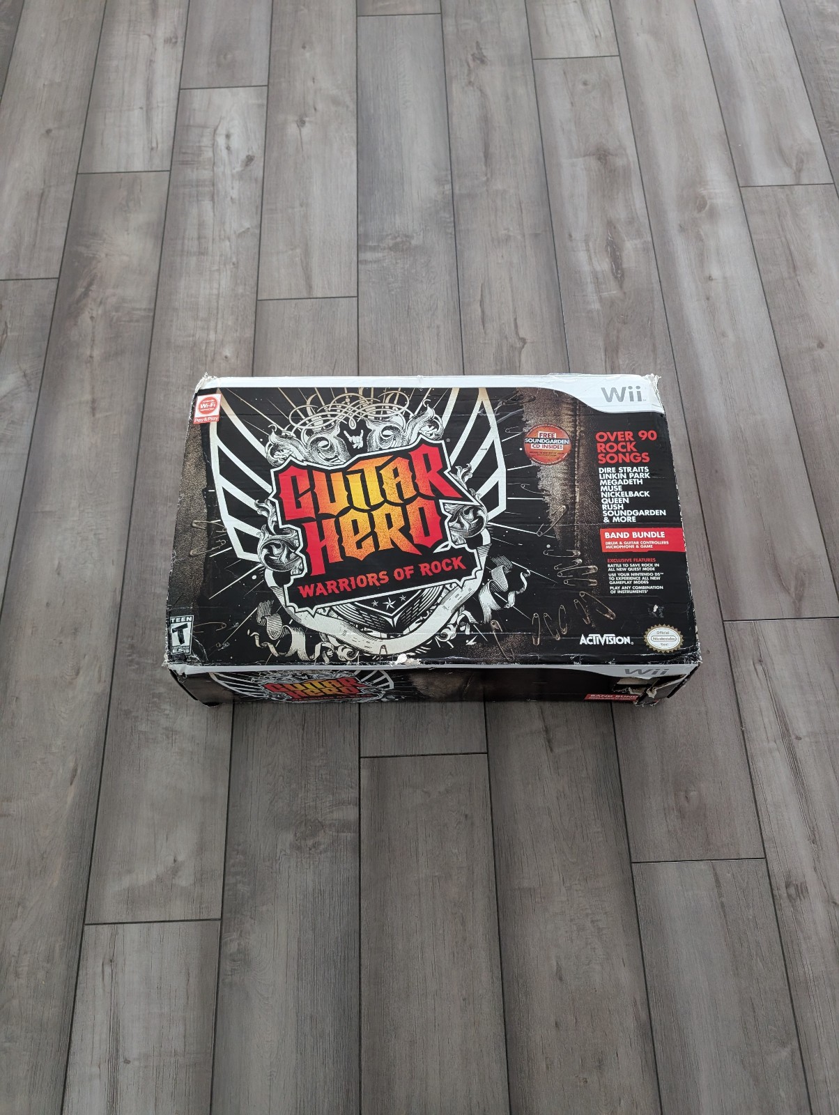 Guitar Hero Warriors of Rock Super Bundle Wii Drums Microphone Nintendo