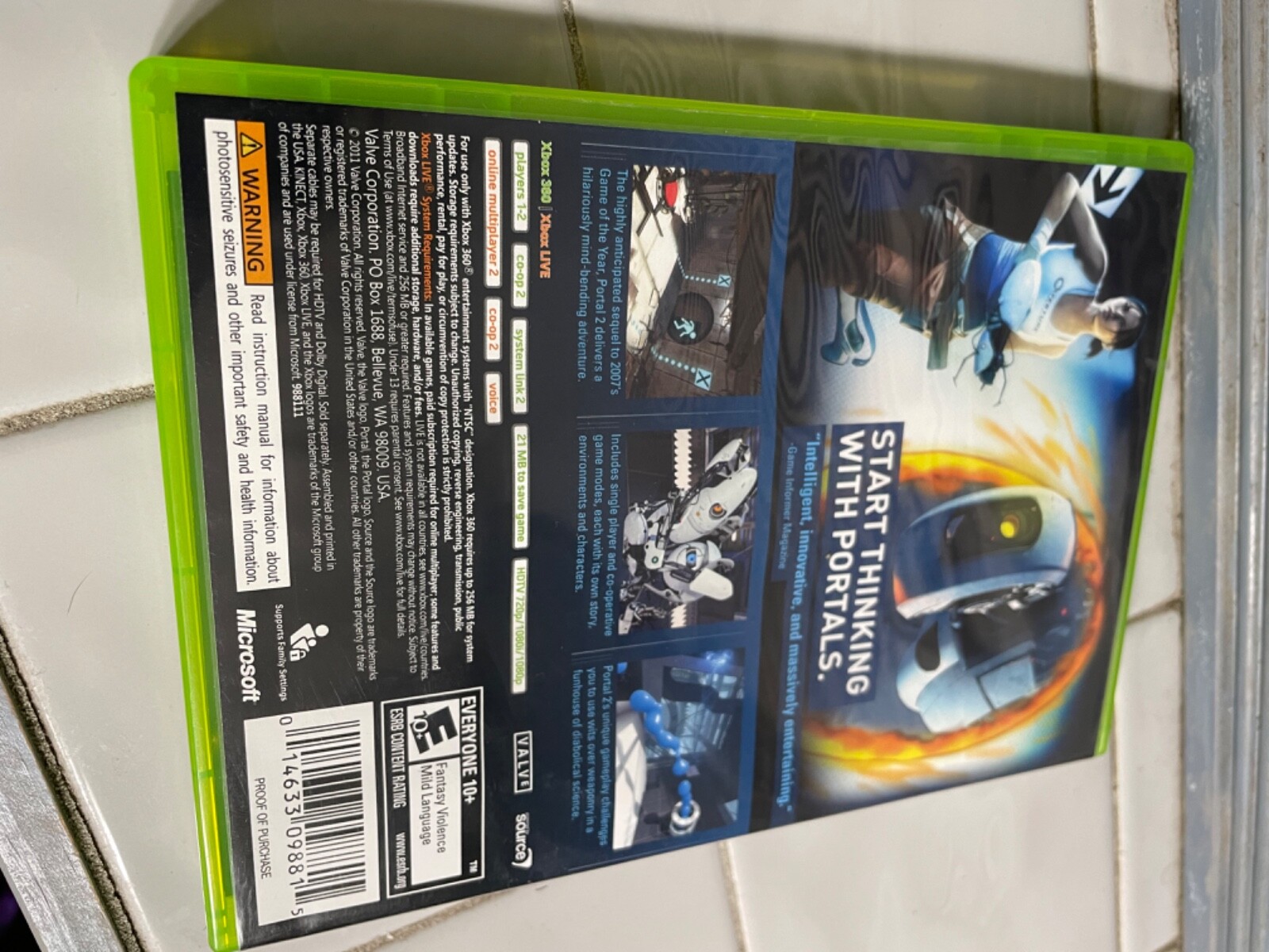 Portal 2 (Microsoft Xbox 360, 2011)