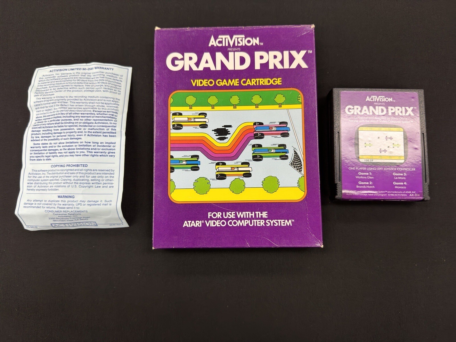 Grand Prix (Atari 2600, 1982) With Box, No Manual, Has Warranty Card