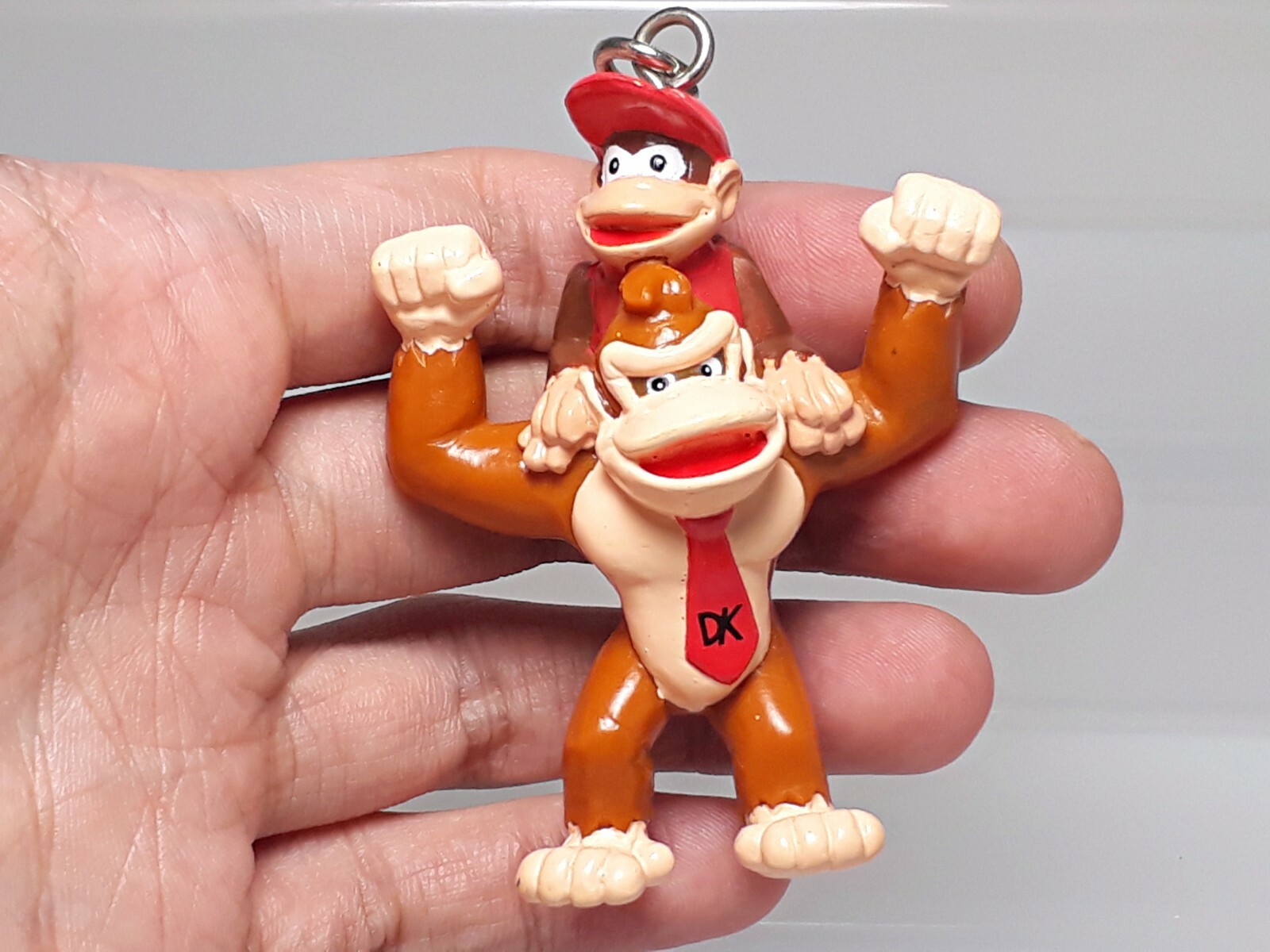 Diddy riding Donkey Kong Country Rumble in the Jungle Figure Keychain 1995 2.4in