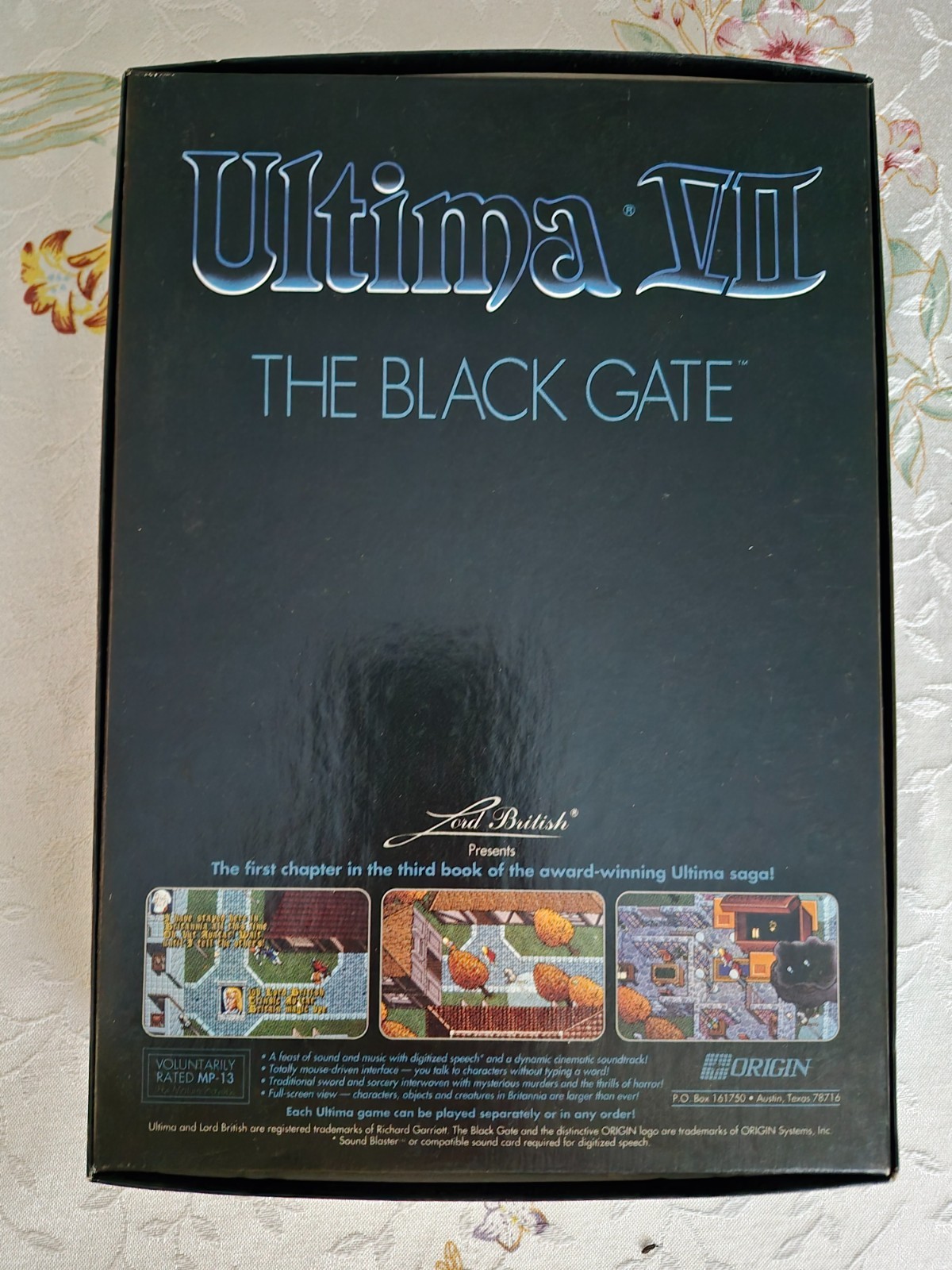 Ultima VII The Black Gate big box 3.5 1991, cloth map, all manuals