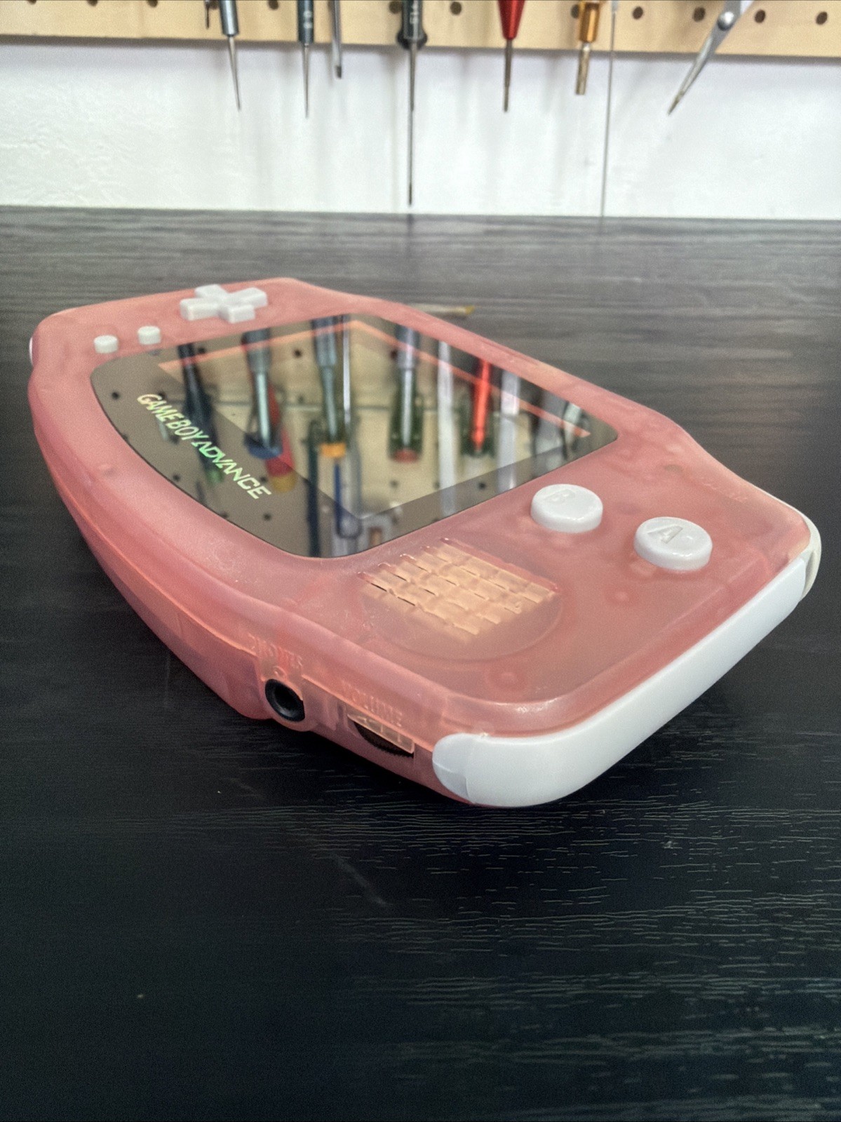 Nintendo Game Boy Advance GBA Milky Pink Console New Screen Overhaul [#009]