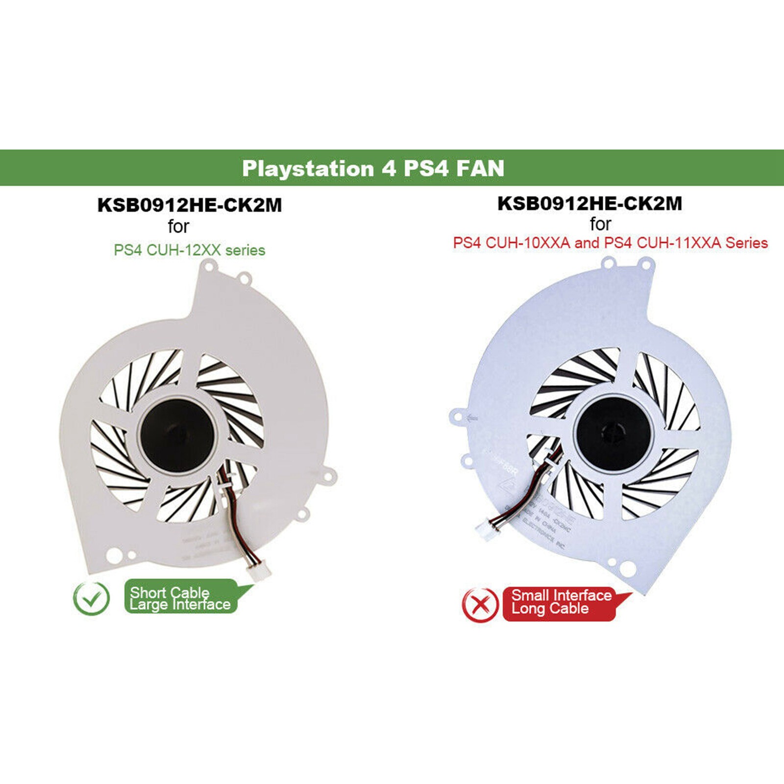 For PS4 Internal Cooling Fan Replacement CUH-12XX CUH-1200 1215A Series w/tools
