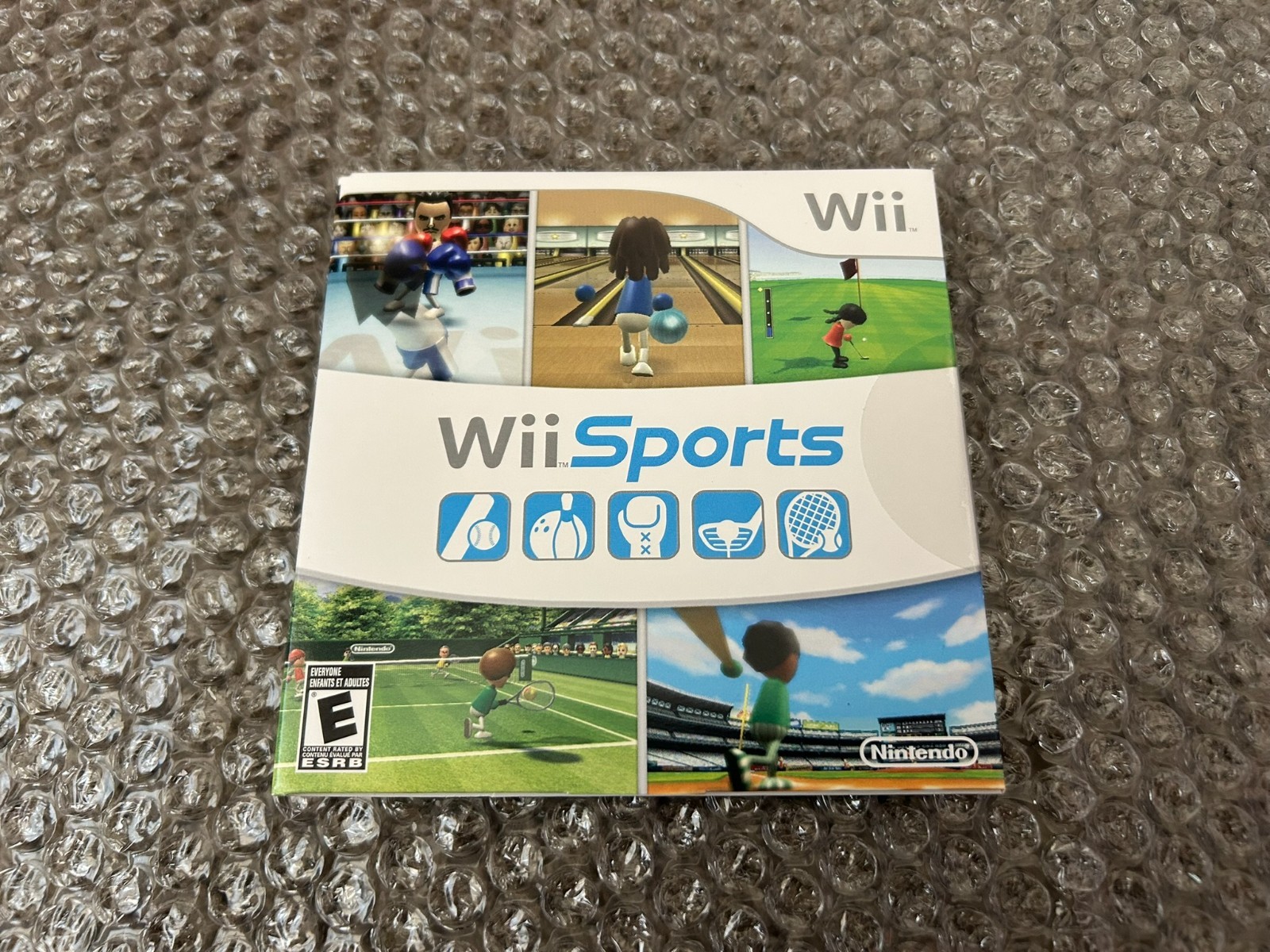 NEW Nintendo Wii Sports 5 in 1 game cardboard sleeve sealed golf+tennis+bowling+