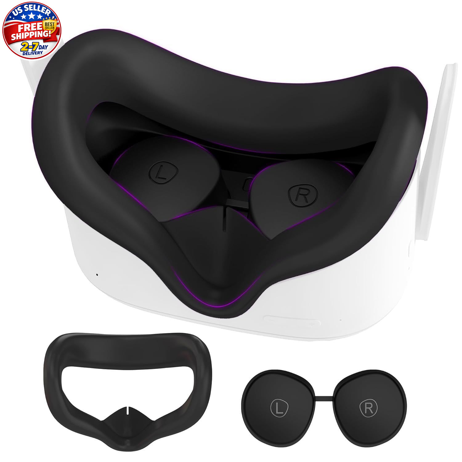 Silicone Face Pad for Meta Quest 2, Washable VR Cover with Lens Protector – Ocul