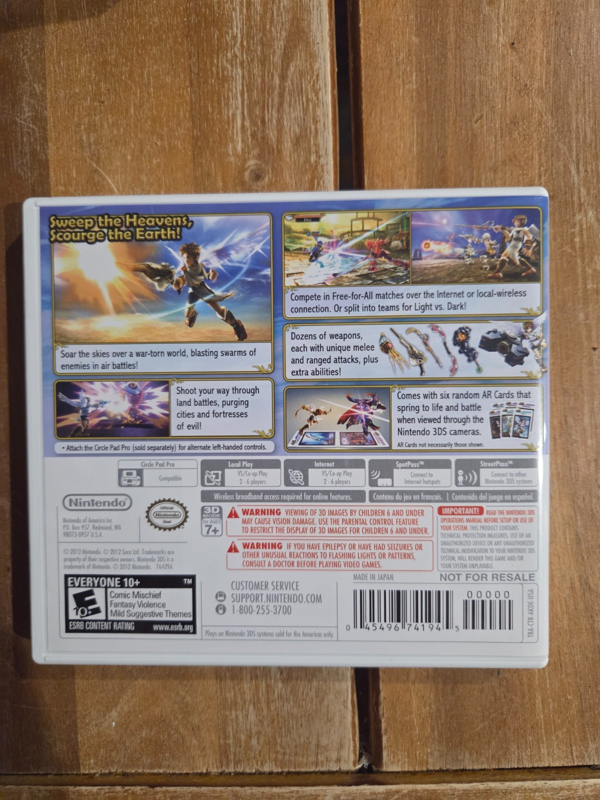 Kid Icarus: Uprising BIG BOX (Nintendo 3DS) CIB Complete Stand AR Cards Sealed