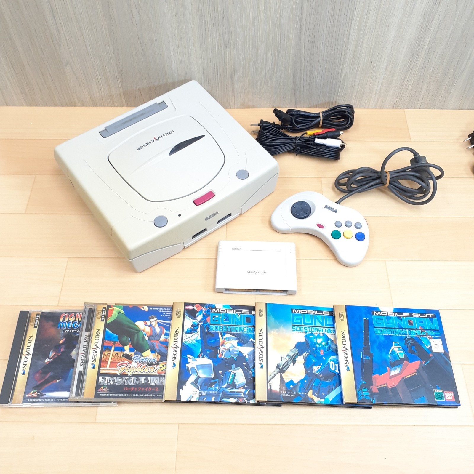 Sega Saturn Console Japan White Bundle 6 Games & Memory Gundam Virtua Fighter