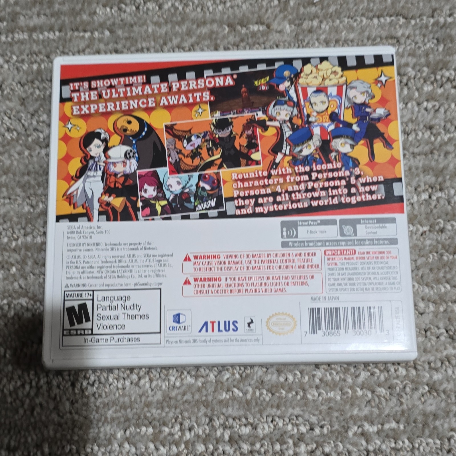 ATLUS Persona Q2: New Cinema Labyrinth (Nintendo 3DS) w/ Launch Edition Pins