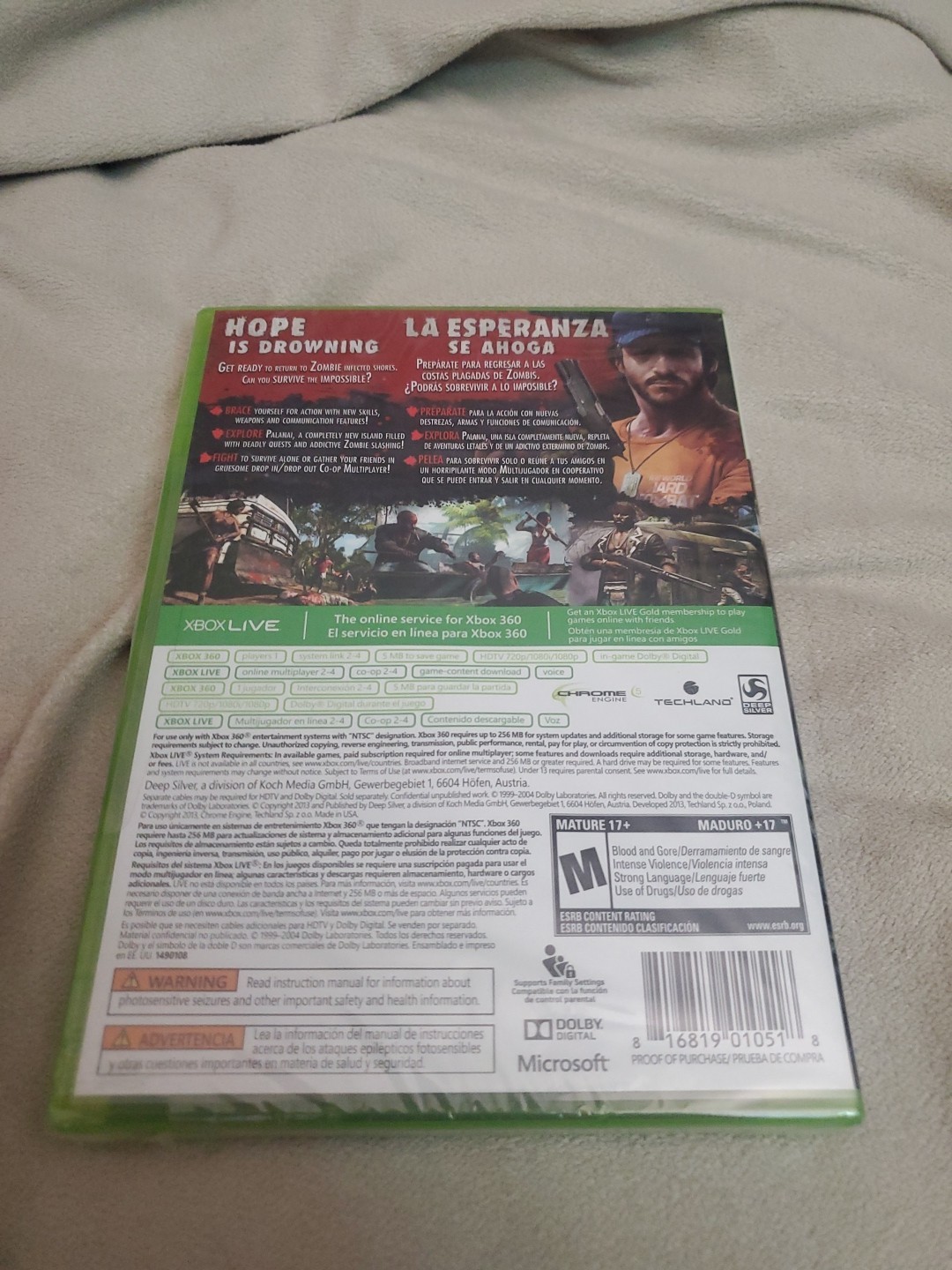 2013 Dead Island Riptide Microsoft Xbox 360 New Sealed Y Folds
