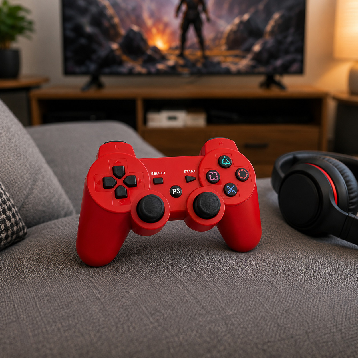 For PS3 Wireless Controller High Sensitivity Buttons Dual Vibration Ergonomic
