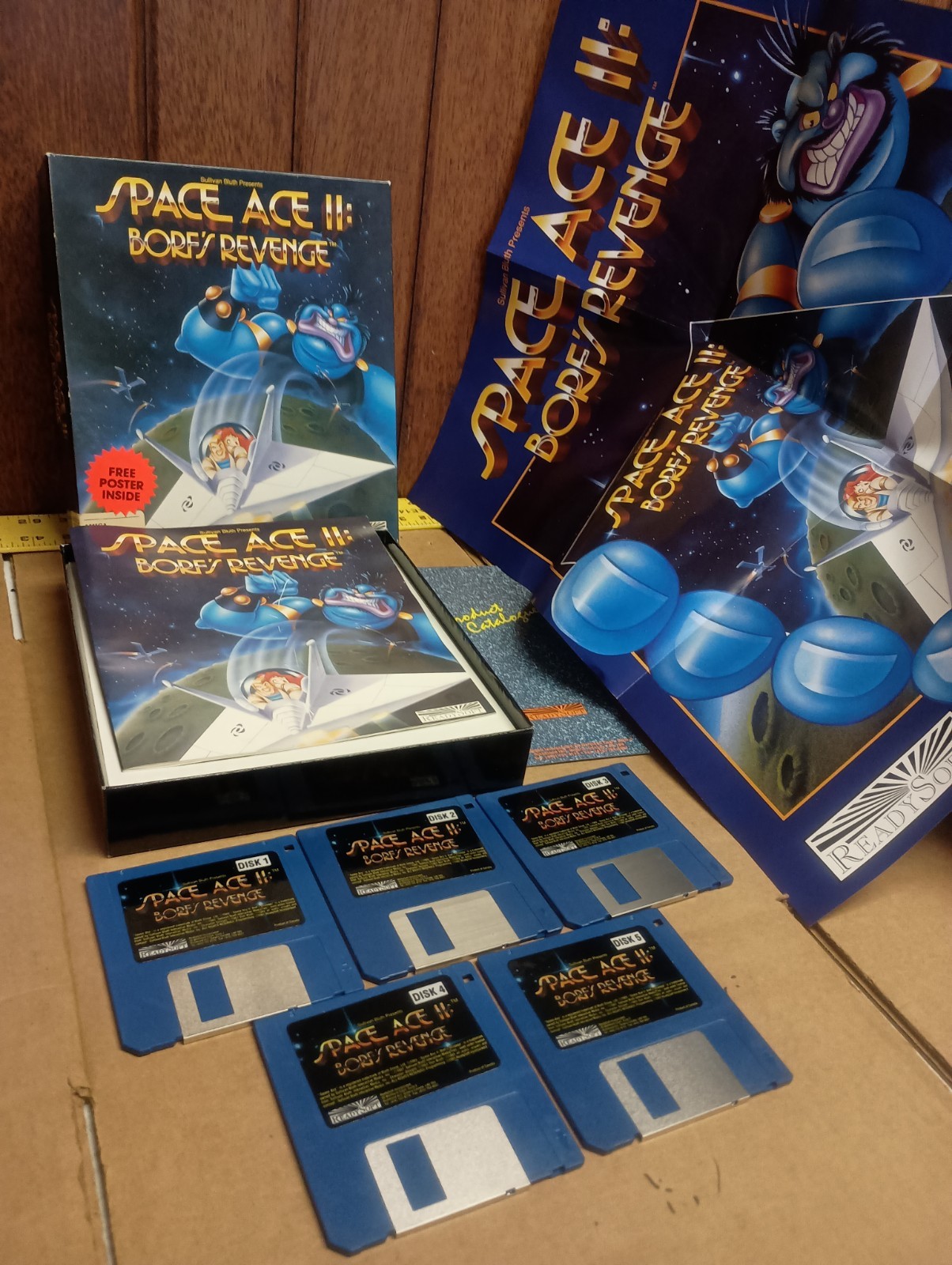 Commodore Amiga Space Ace II: Borf’s Revenge Manual, Poster Included