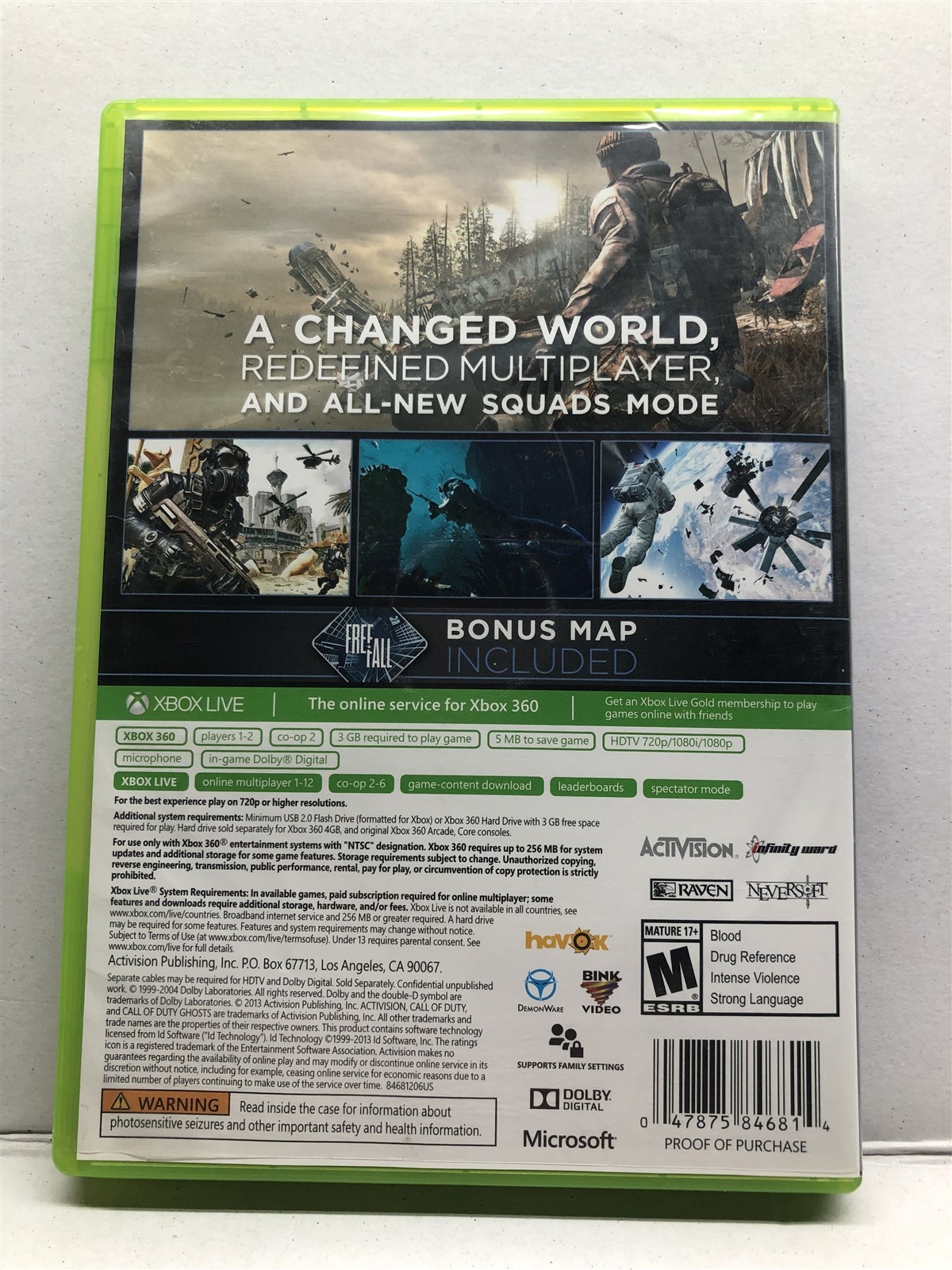 Call of Duty: Ghosts (Xbox 360, 2013) Complete w/ Manual – Tested Working