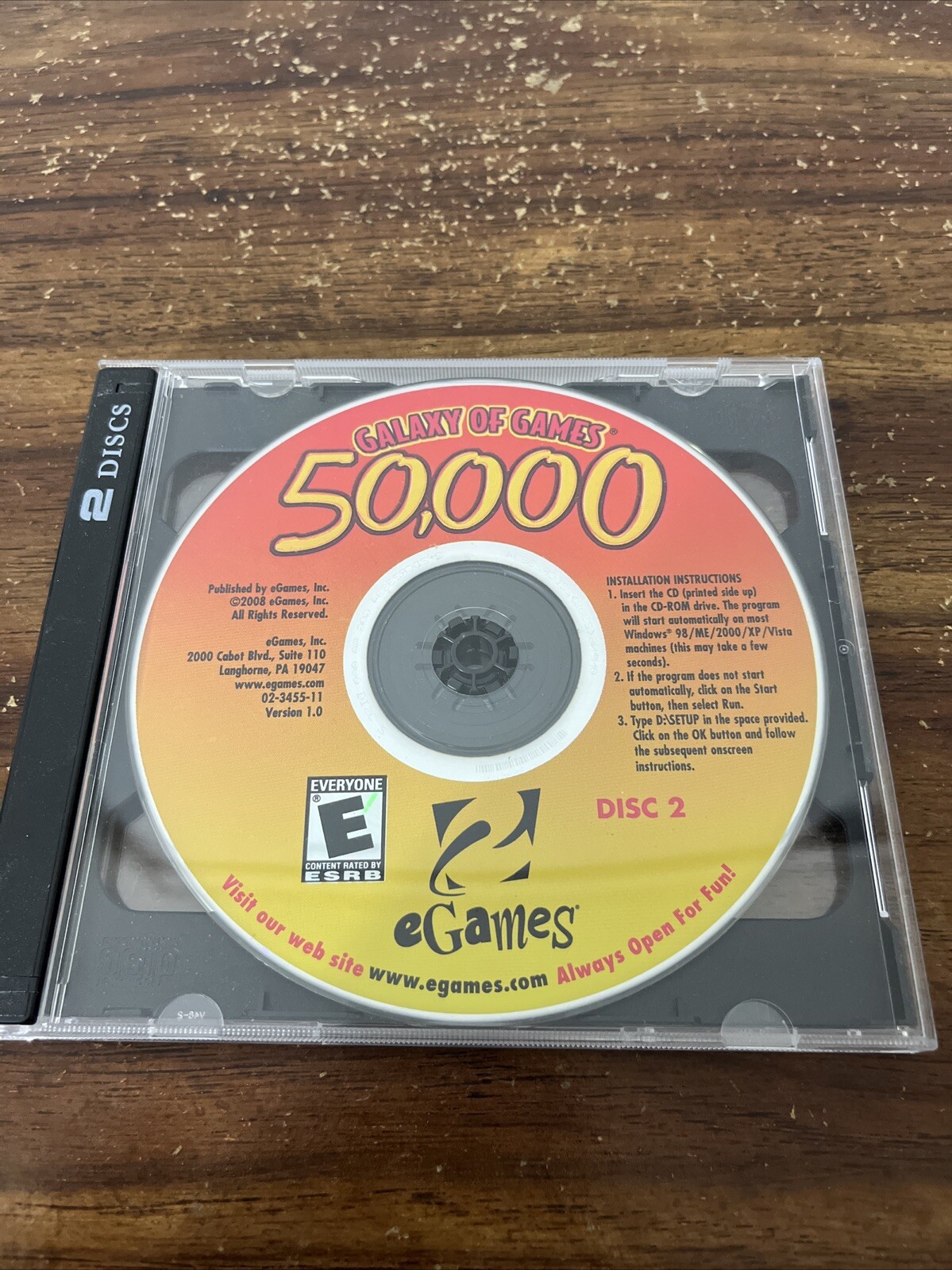 Galaxy of Games 50,000 PC CD-Rom 2008 eGAmes Windows Game Compilation Collection
