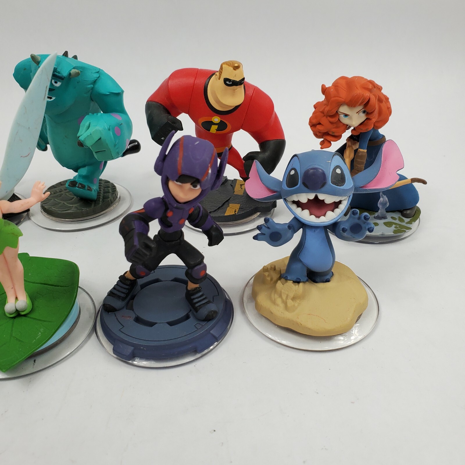 Disney Infinity Figures Lot of 9 Merida Tinkerbell Stitch Hiro Donald Duck Etc