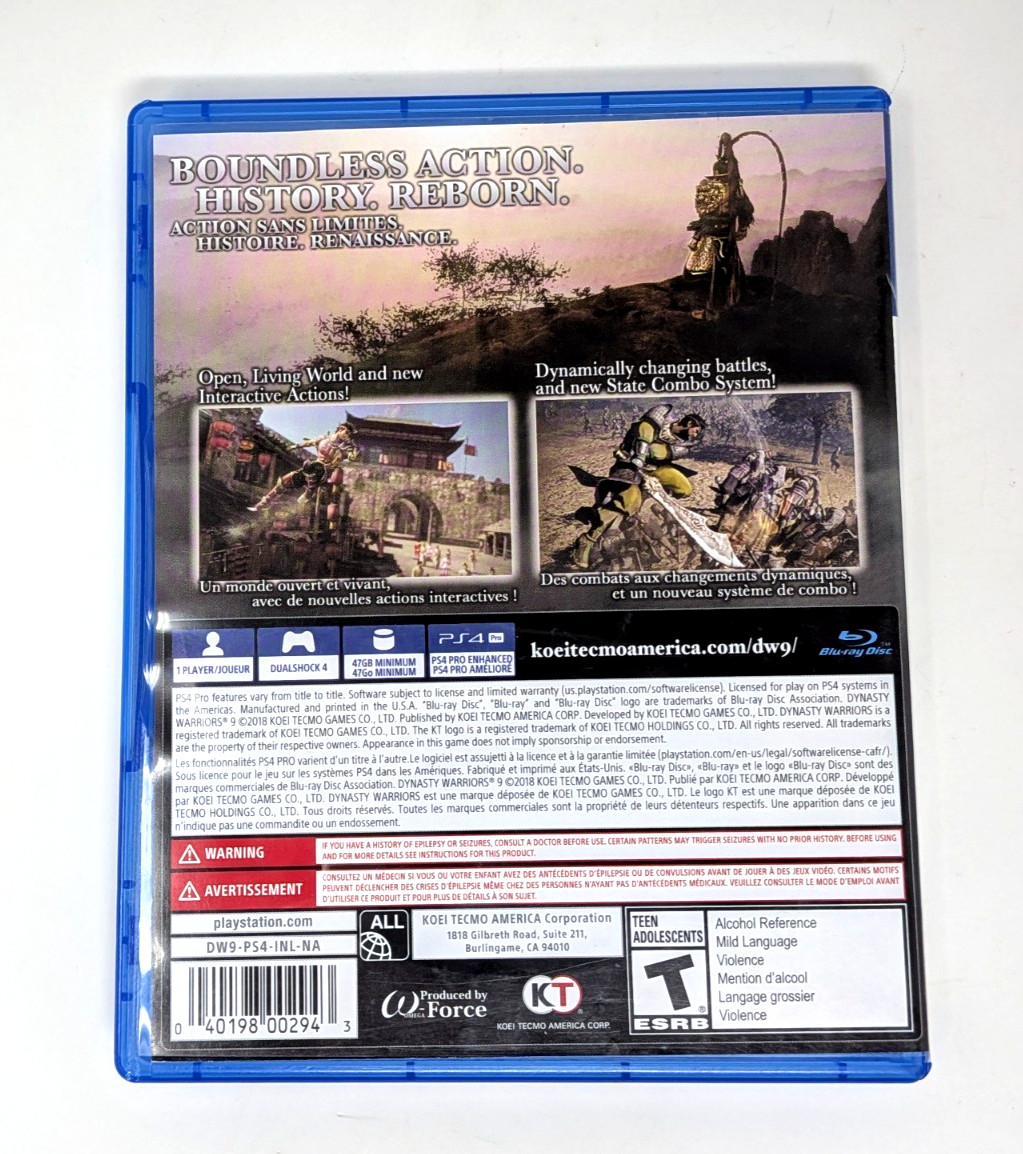 Dynasty Warriors 9 (PlayStation 4, PS4, 2018) *Tested – Fast Ship*