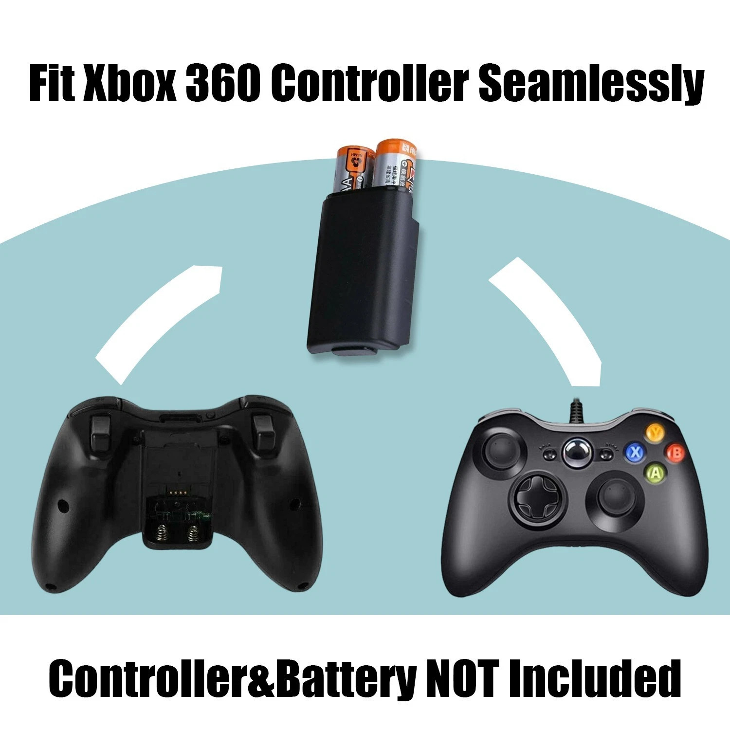 AA Battery Back Cover Case Shell Pack For Xbox 360 Wireless Controller Black Lot