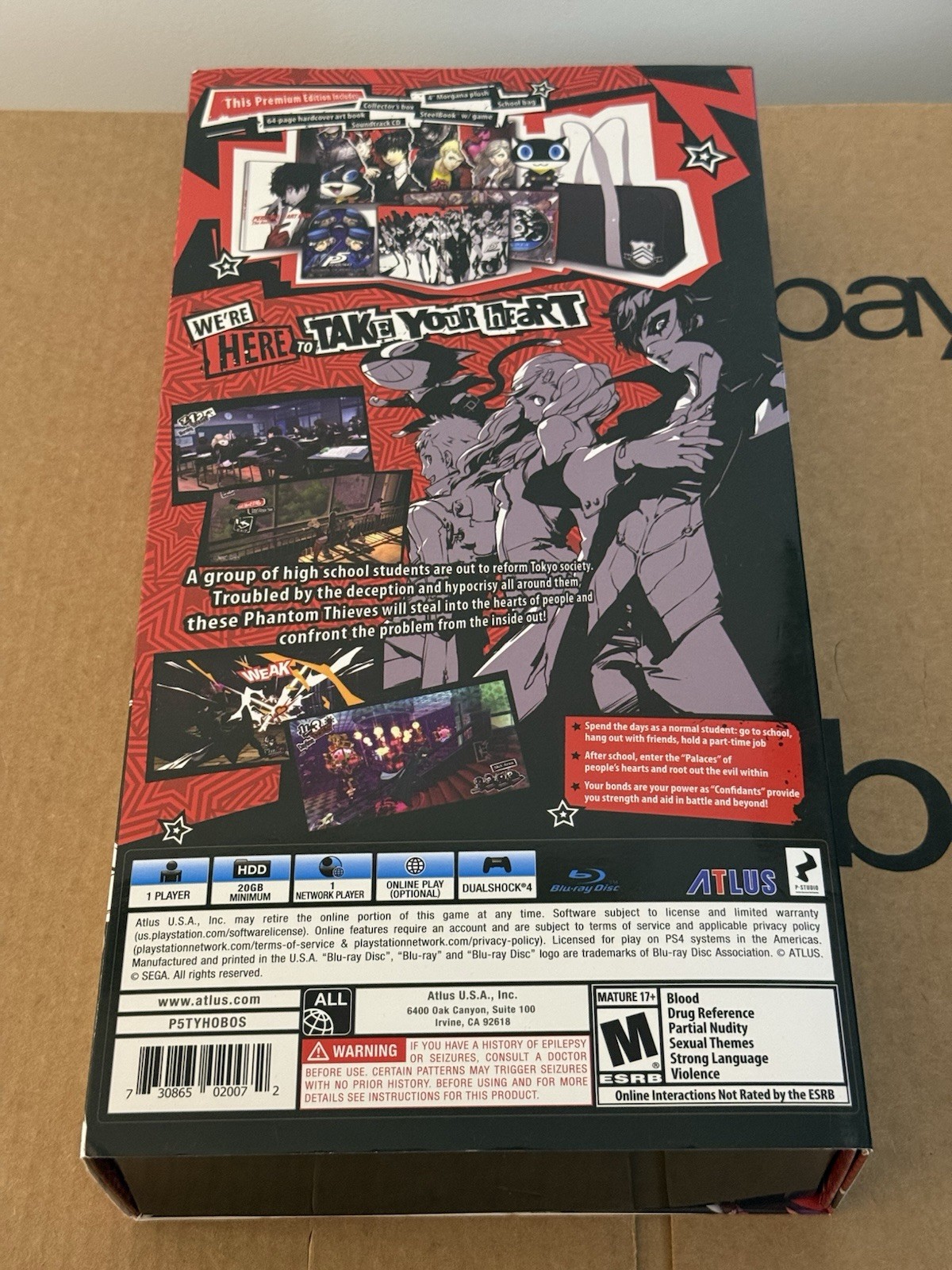 Persona 5 Take Your Heart Premium Edition PS4 NO GAME ALL OTHER ITEMS UNUSED
