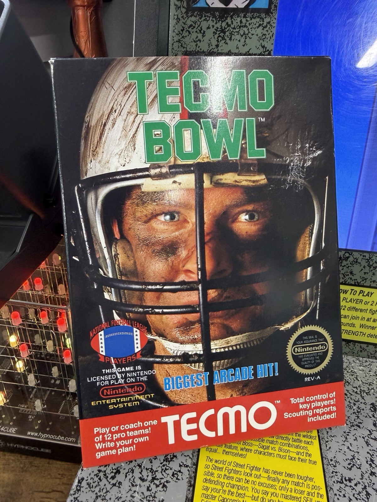 1990 NES Tecmo Bowl Oval SoQ Cart Circle SoQ Box – SUPER CLEAN Manual!
