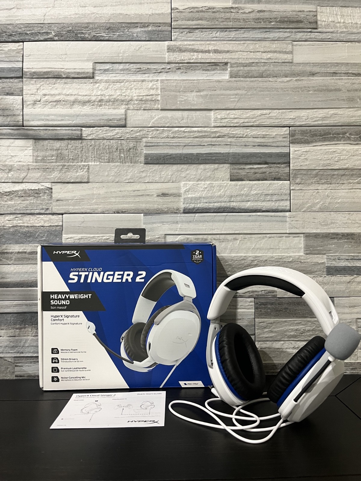 HyperX Cloud Stinger 2 Wired Gaming Headset PS5 PS4 Playstation White Open Box