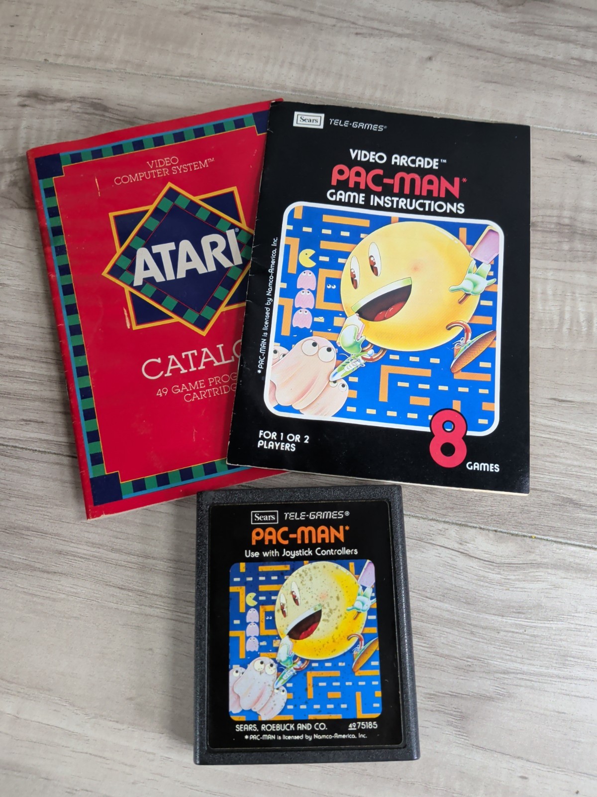 Atari 2600 Game PAC-MAN Sears Tele-Games Video Arcade 80s