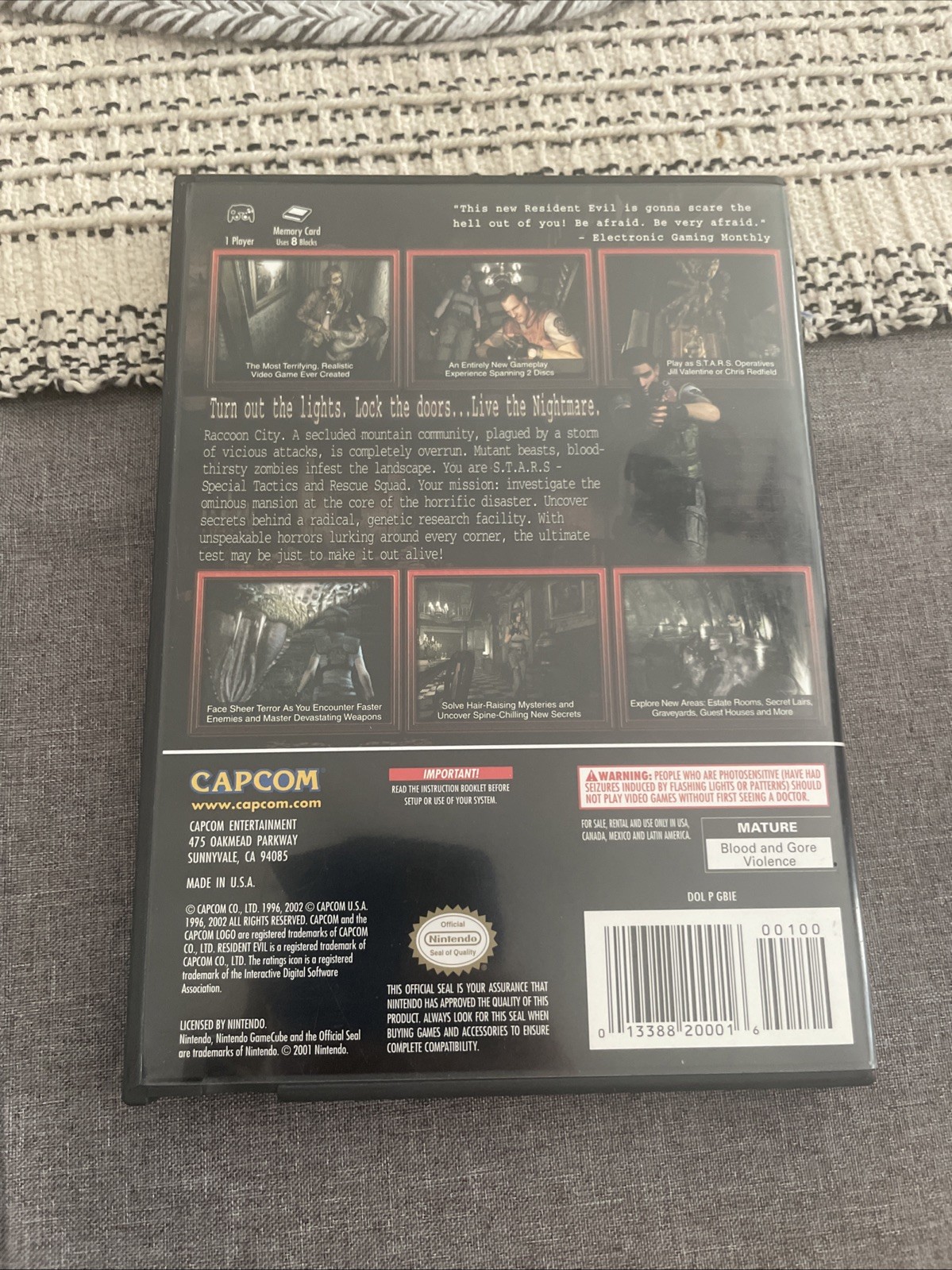 (disc one not included) Resident Evil GameCube 2002 Capcom no booklet