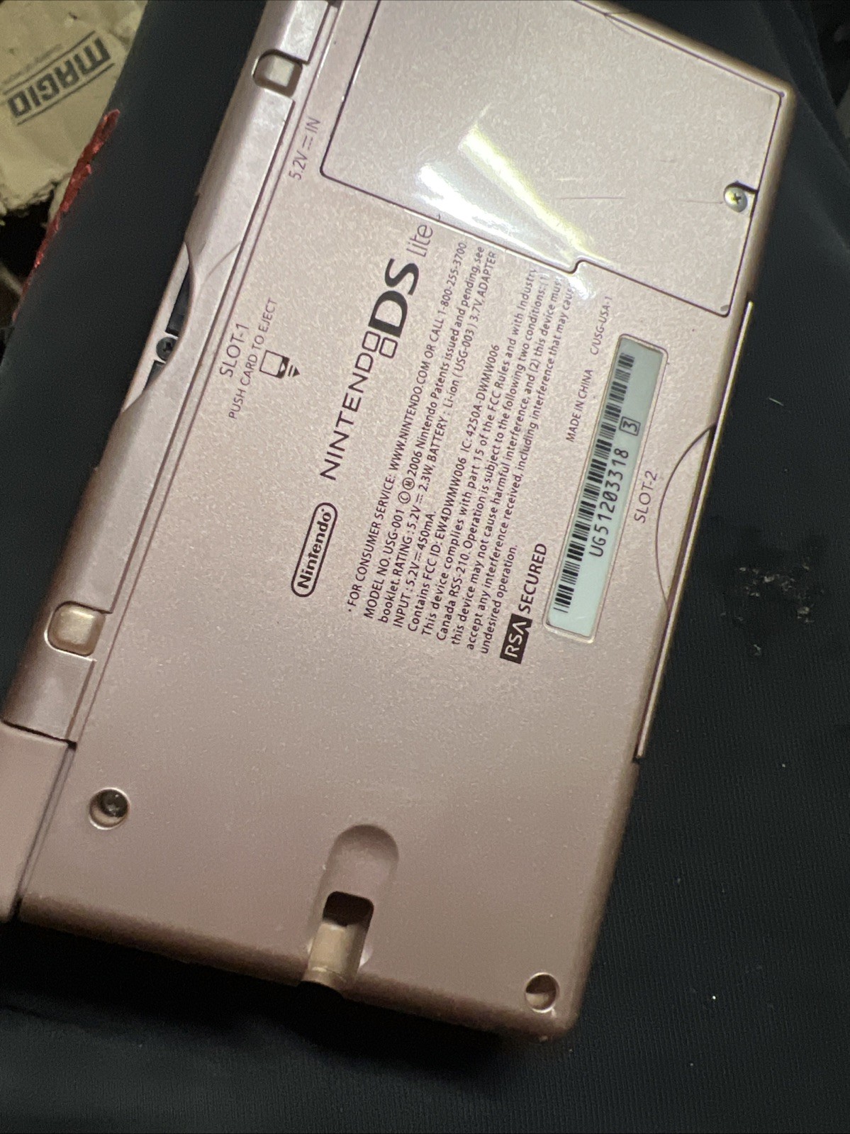 Nintendo DS Lite USG-001 Console Metallic Rose Console TESTED