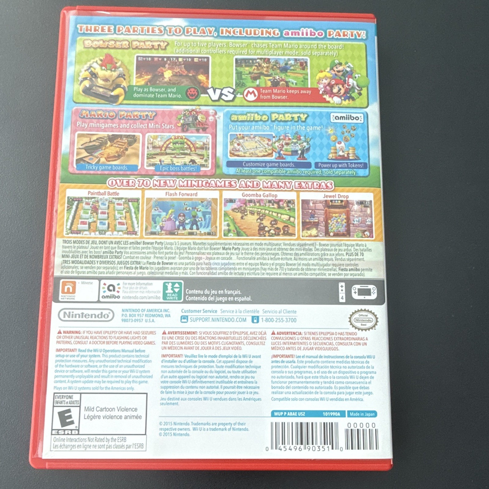 Nintendo Mario Party 10 (Wii U) Disc w/ Case E NTSC-U/C 2015 MP