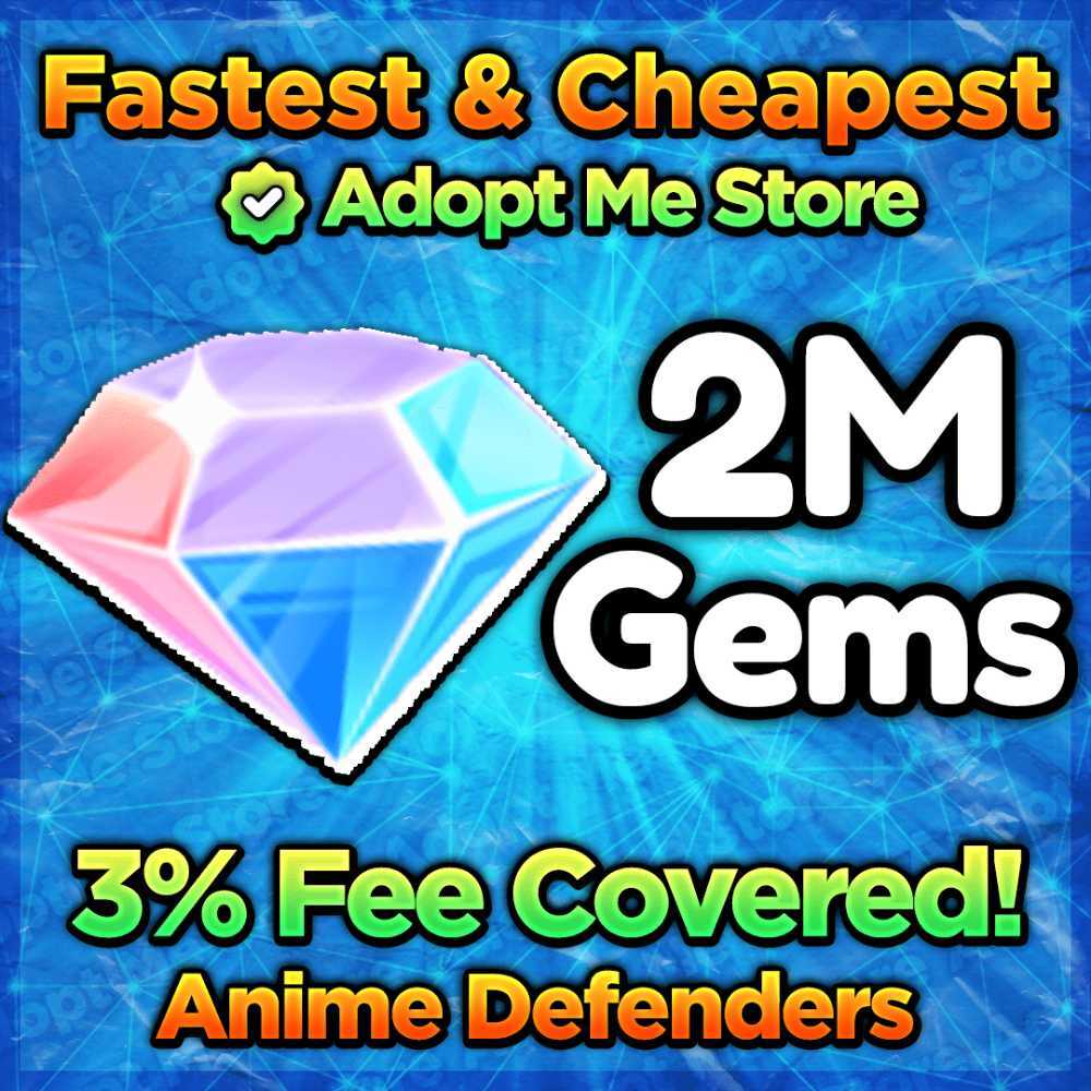 Anime Defenders | ROBLOX | 100K – 5M GEMS | CHEAPEST PRICE & FAST DELIVERY