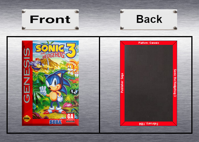 Sonic the Hedgehog 1, 2, 3 Video Game Box Art Sega Genesis High Quality Magnet