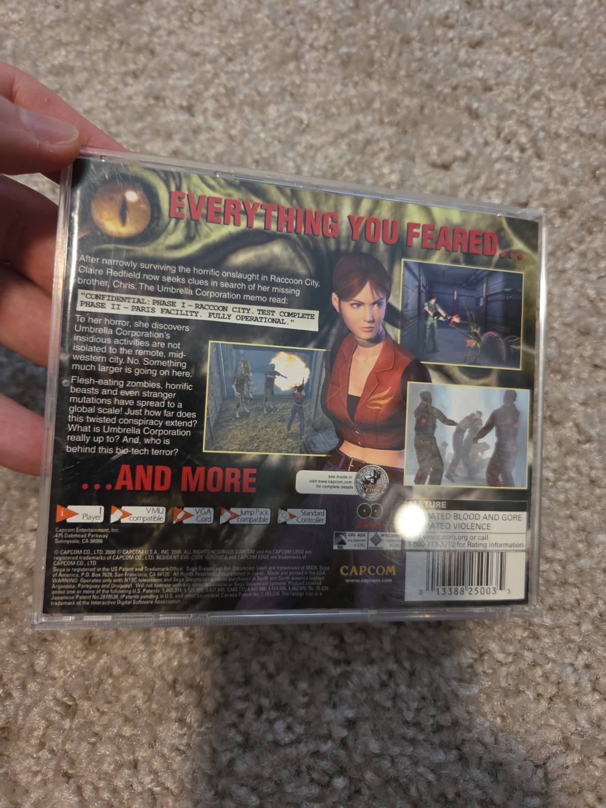 Resident Evil Code: Veronica – Sega Dreamcast – Signed By CLAIRE VA Alyson Court