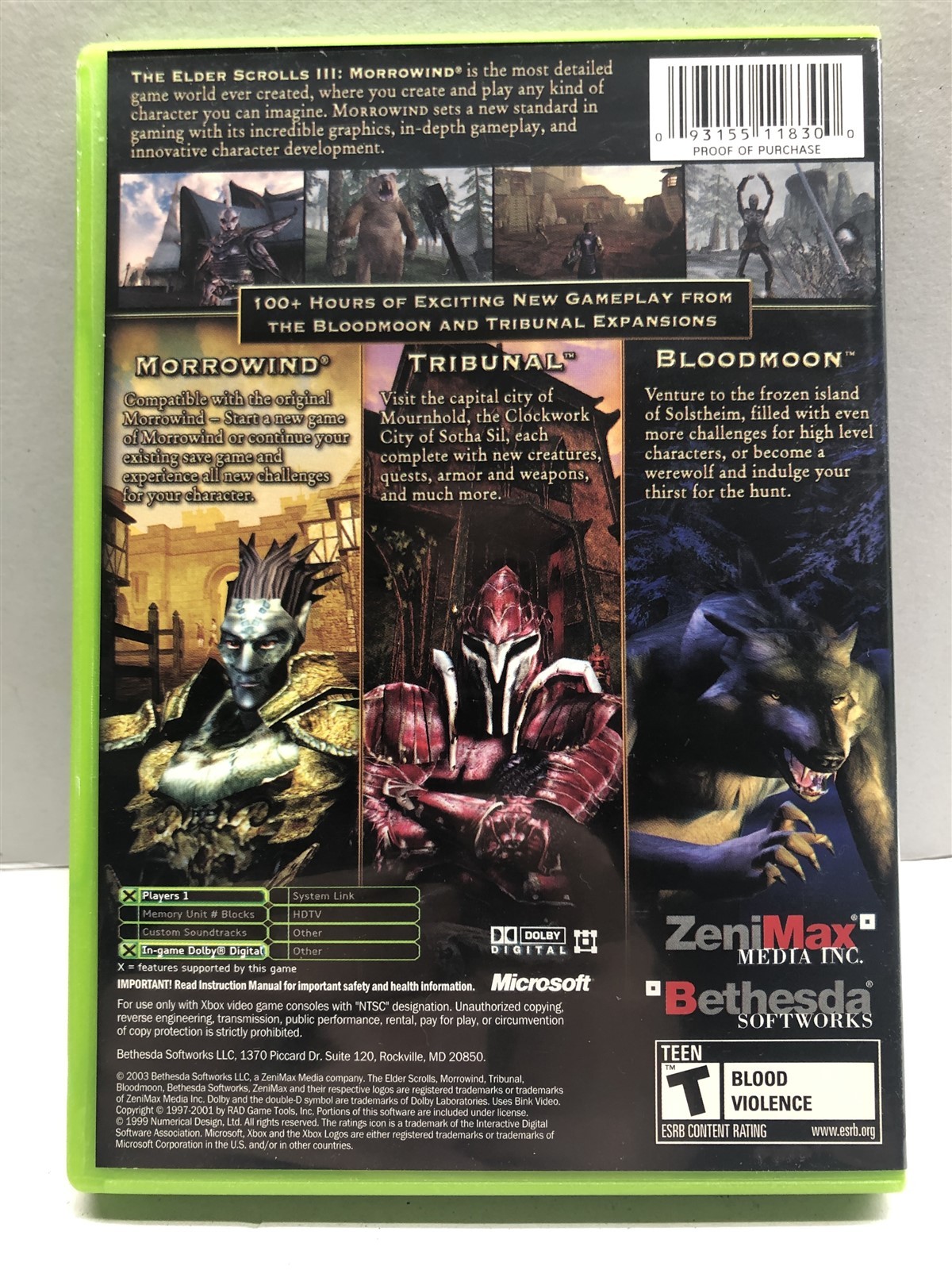 Elder Scrolls III: Morrowind Game of the Year Edition (Xbox 2003) Clean Tested
