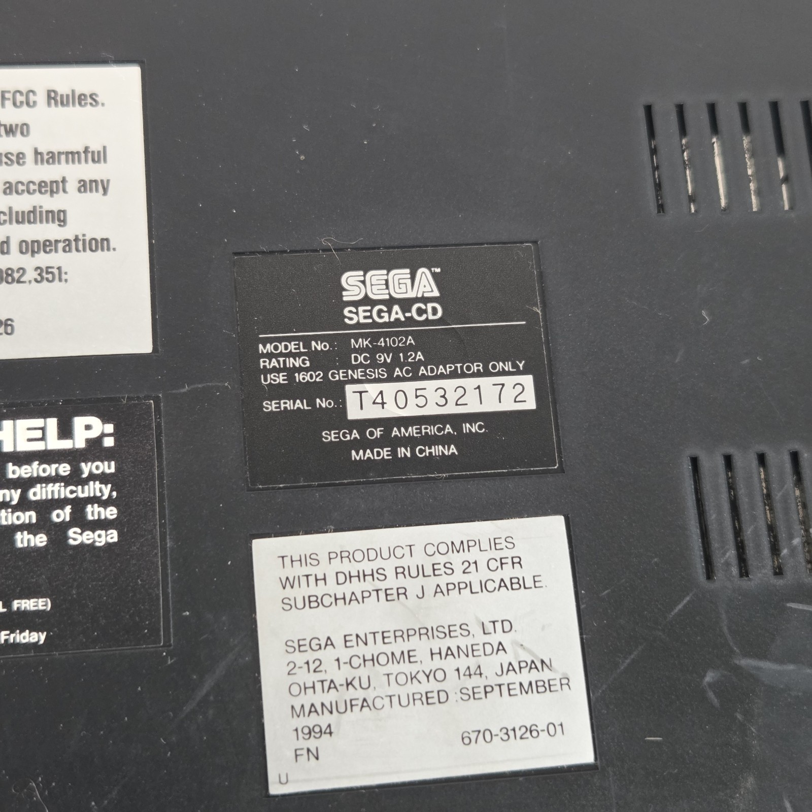 Sega CD Model 2 MK-4102A Genesis 2 MK-1631 Sega Genesis Console Only UNTESTED